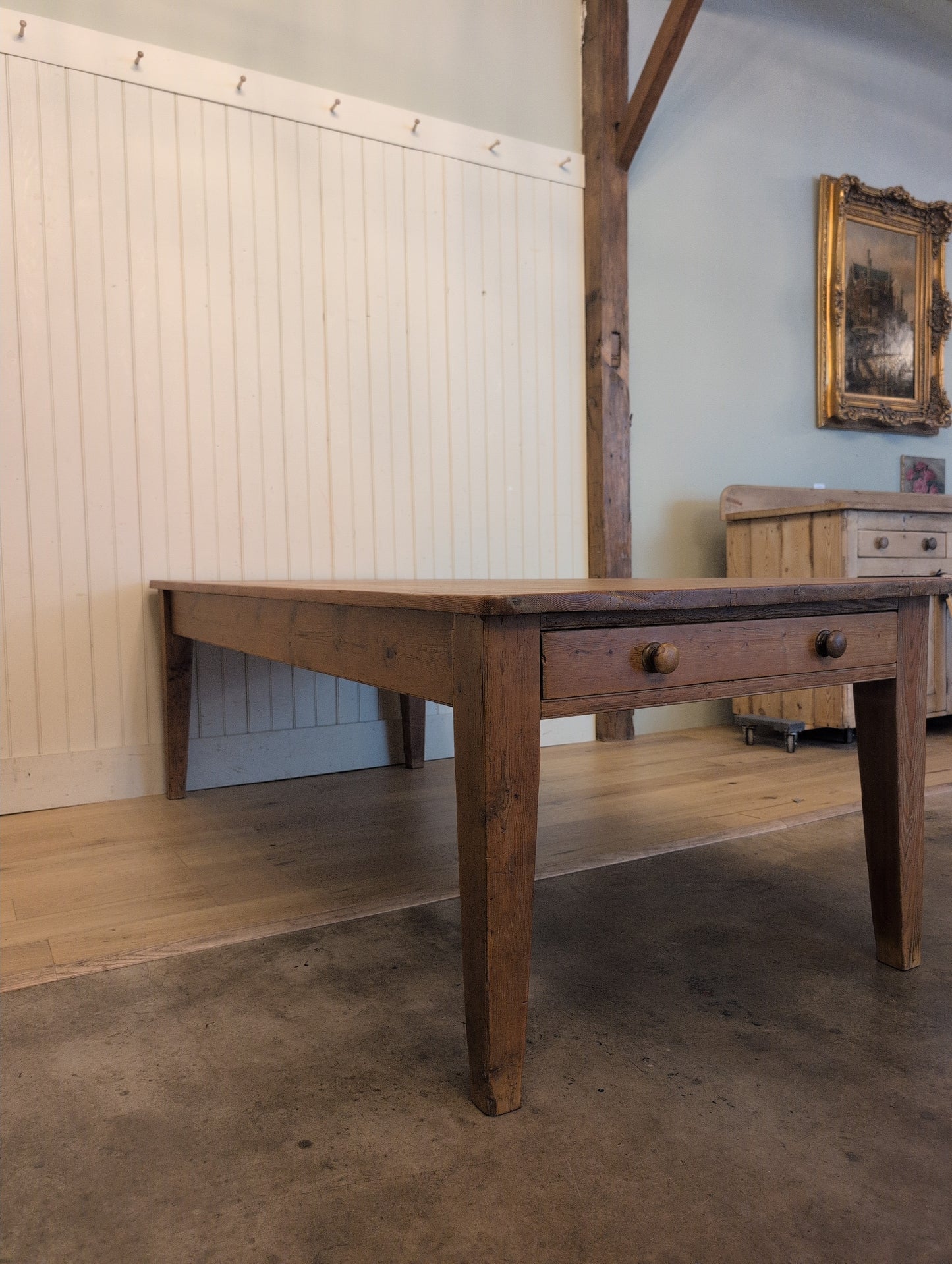 Victorian Pine 2 Drawer Dining Table