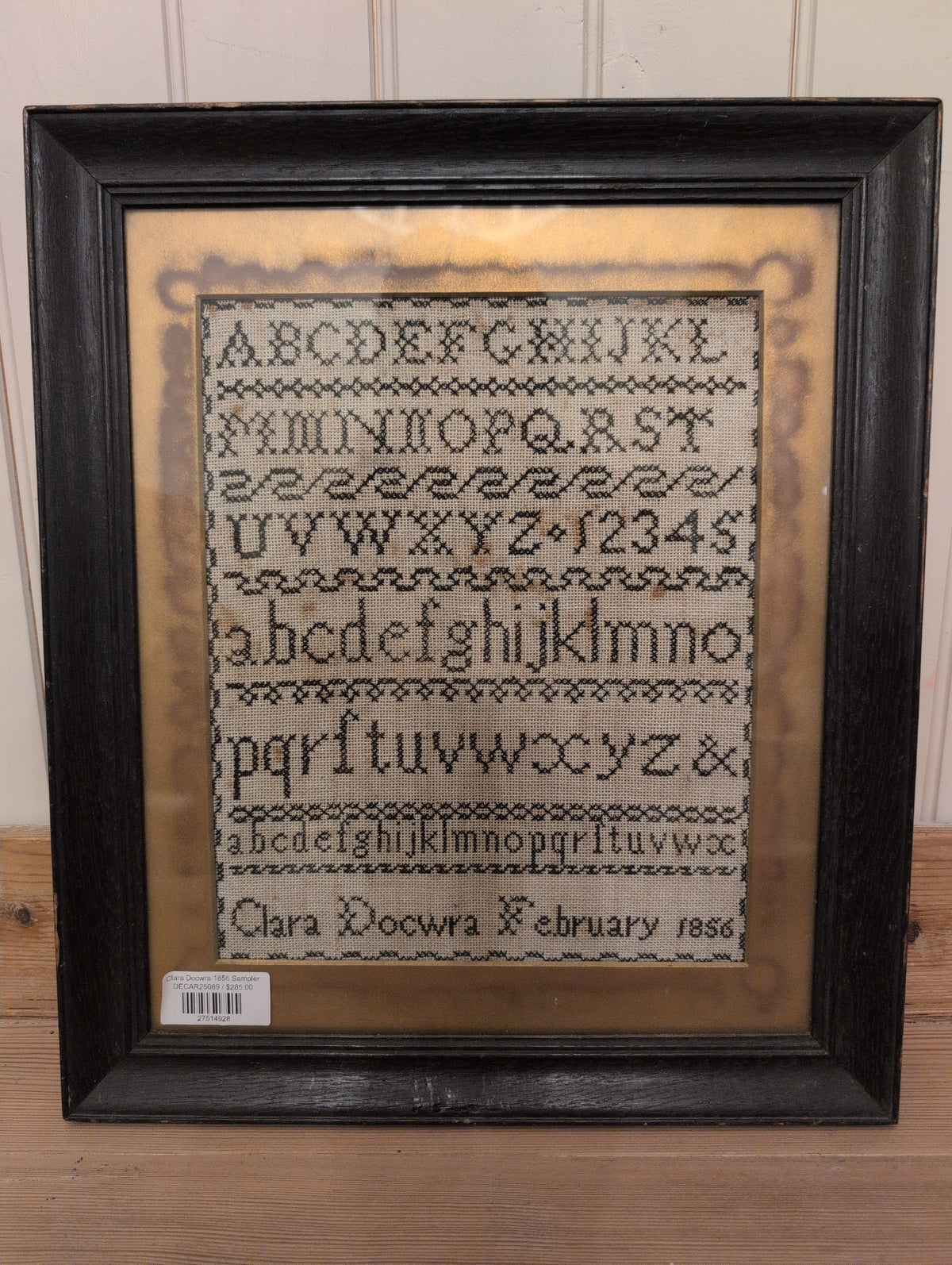 Clara Docwra 1856 Sampler