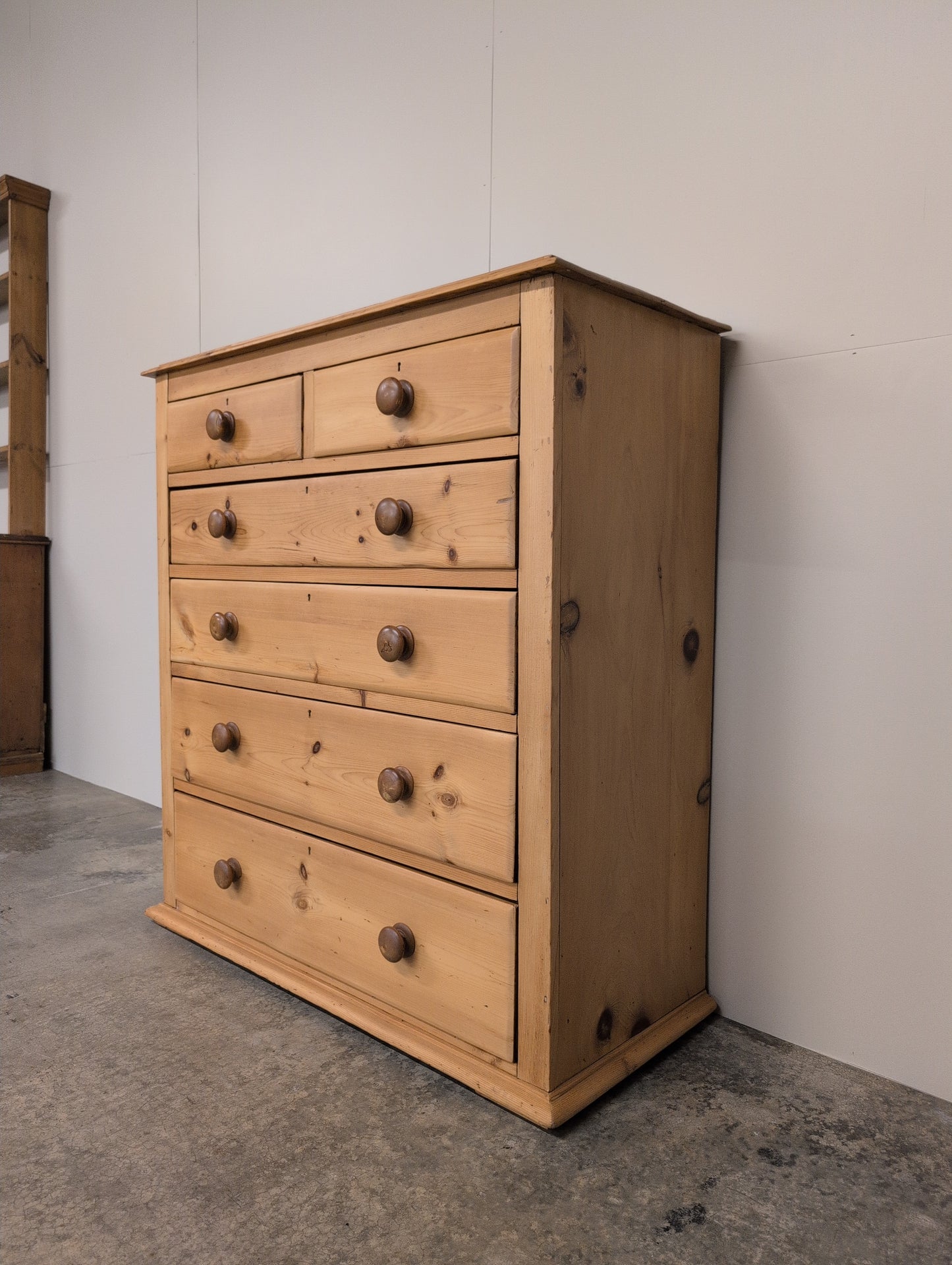 Stately 2 over 4 English Pine Chest