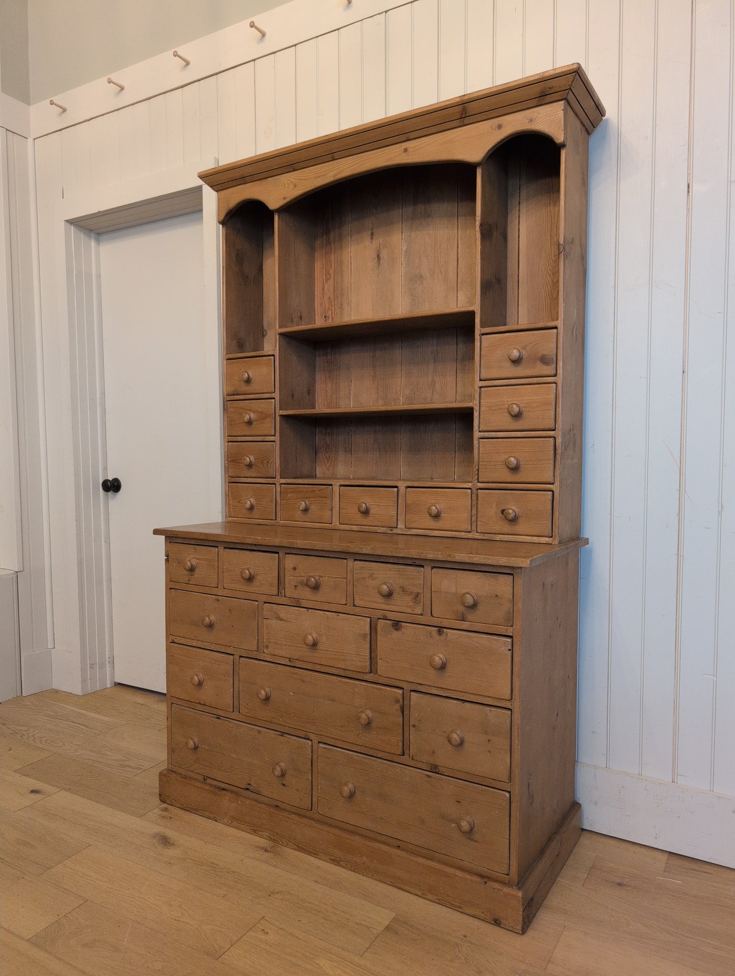 Vintage English Pine Kitchen Hutch