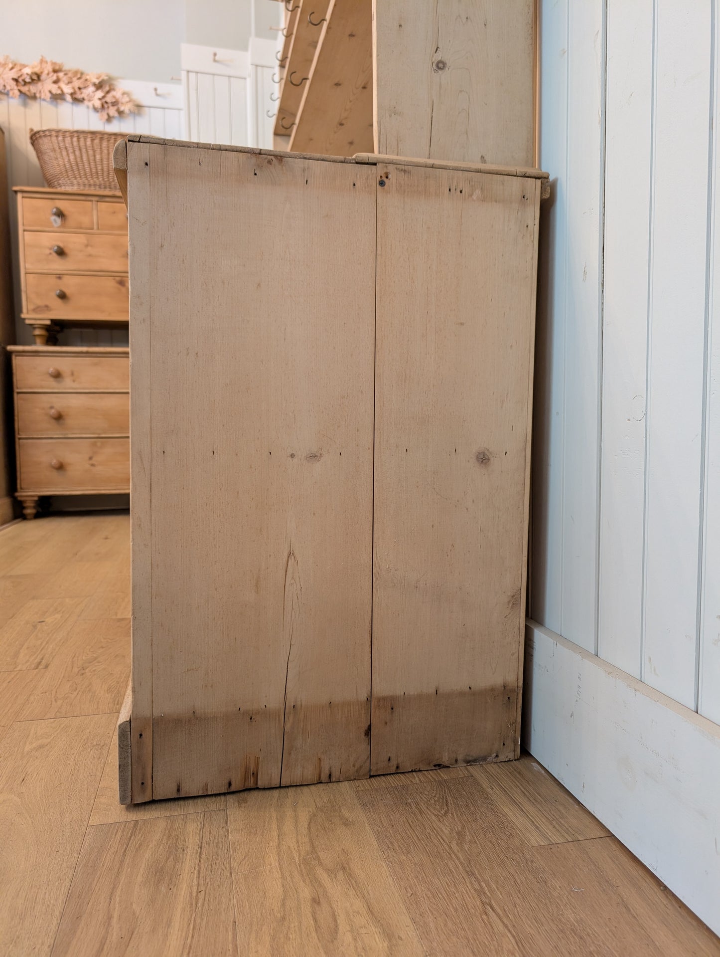 Stripped Pine Open Shelving Hutch