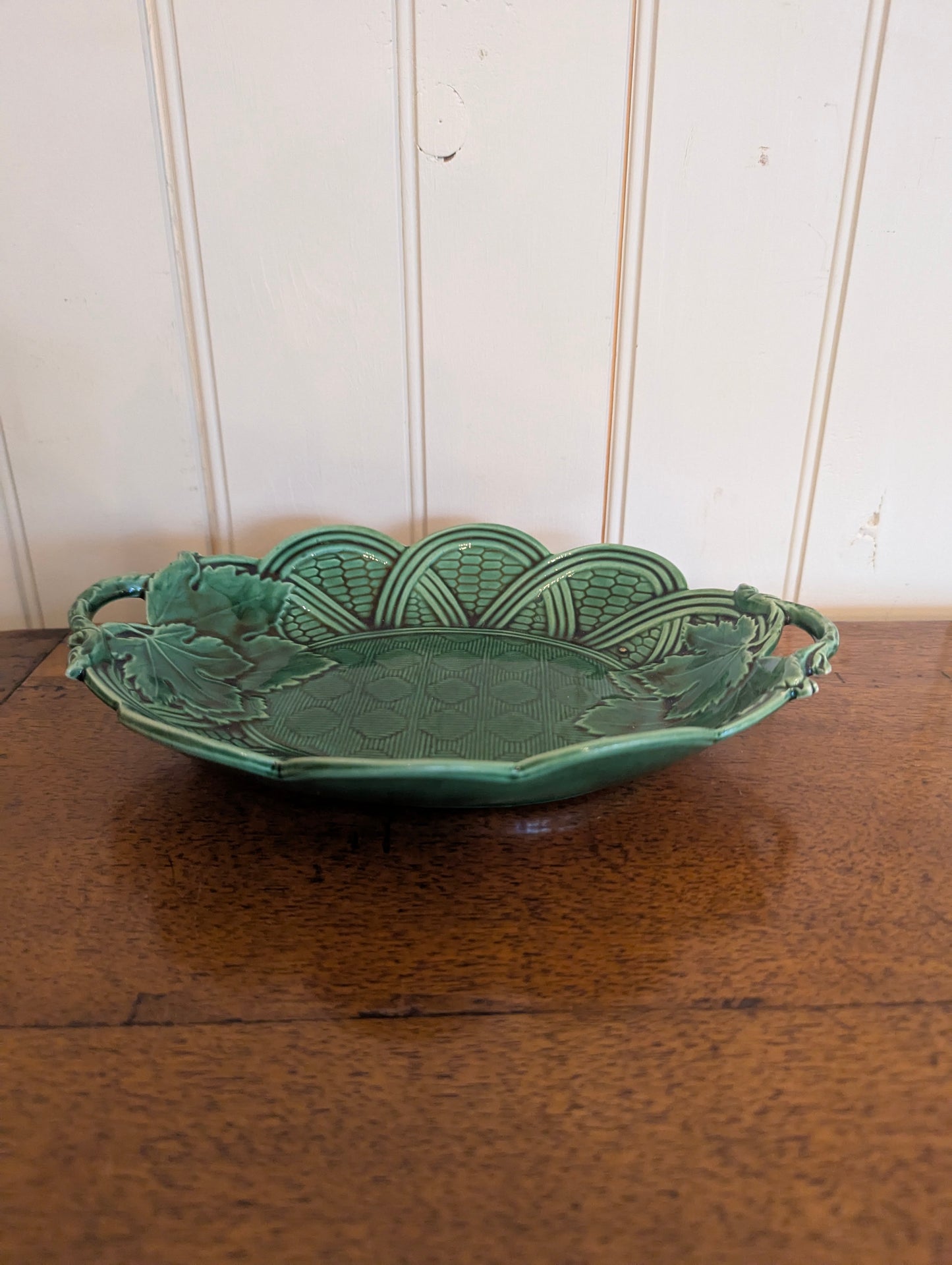 Majolica Grape Leaf Platter