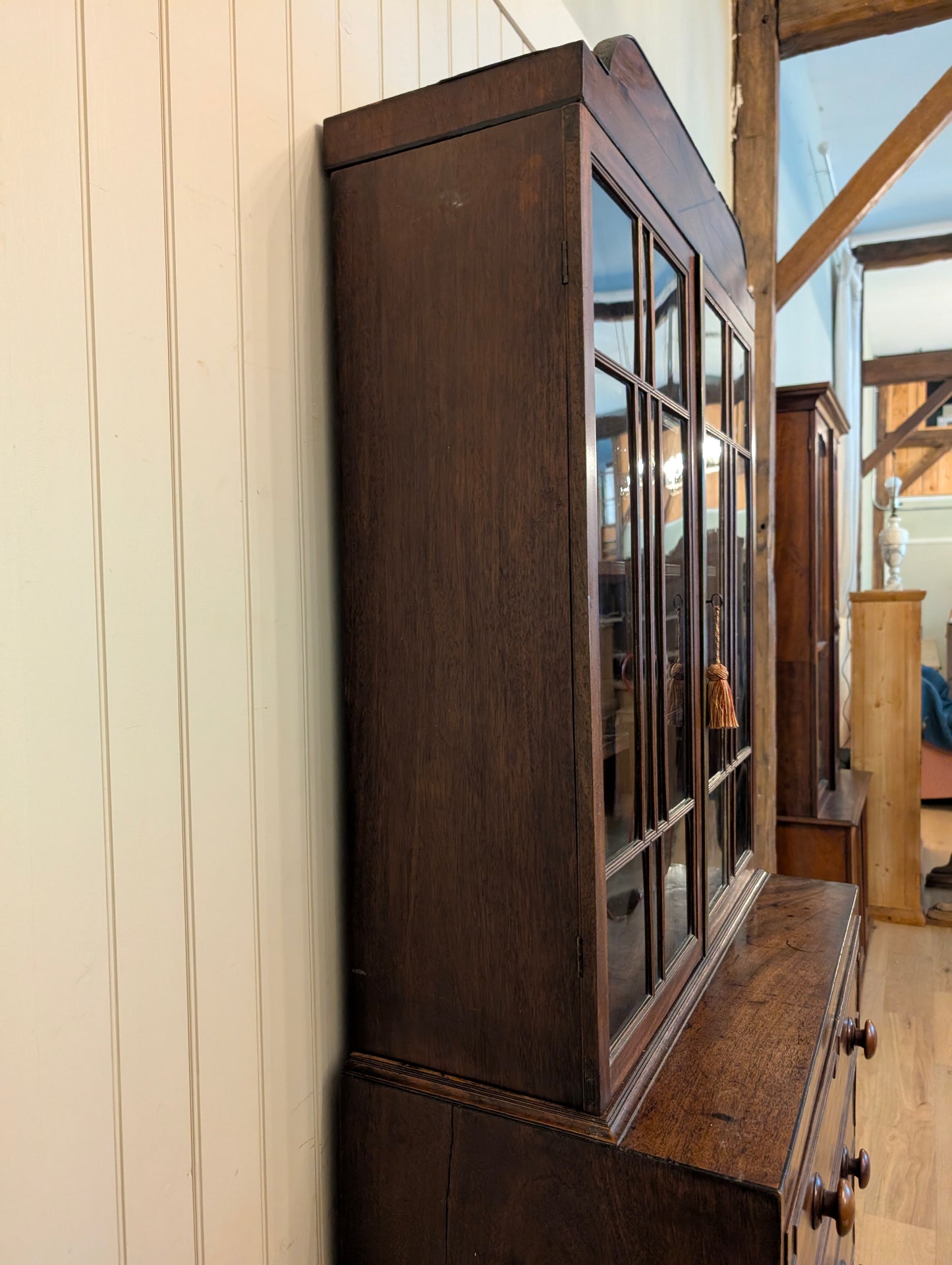 Mahogany Glass Door Secretaire