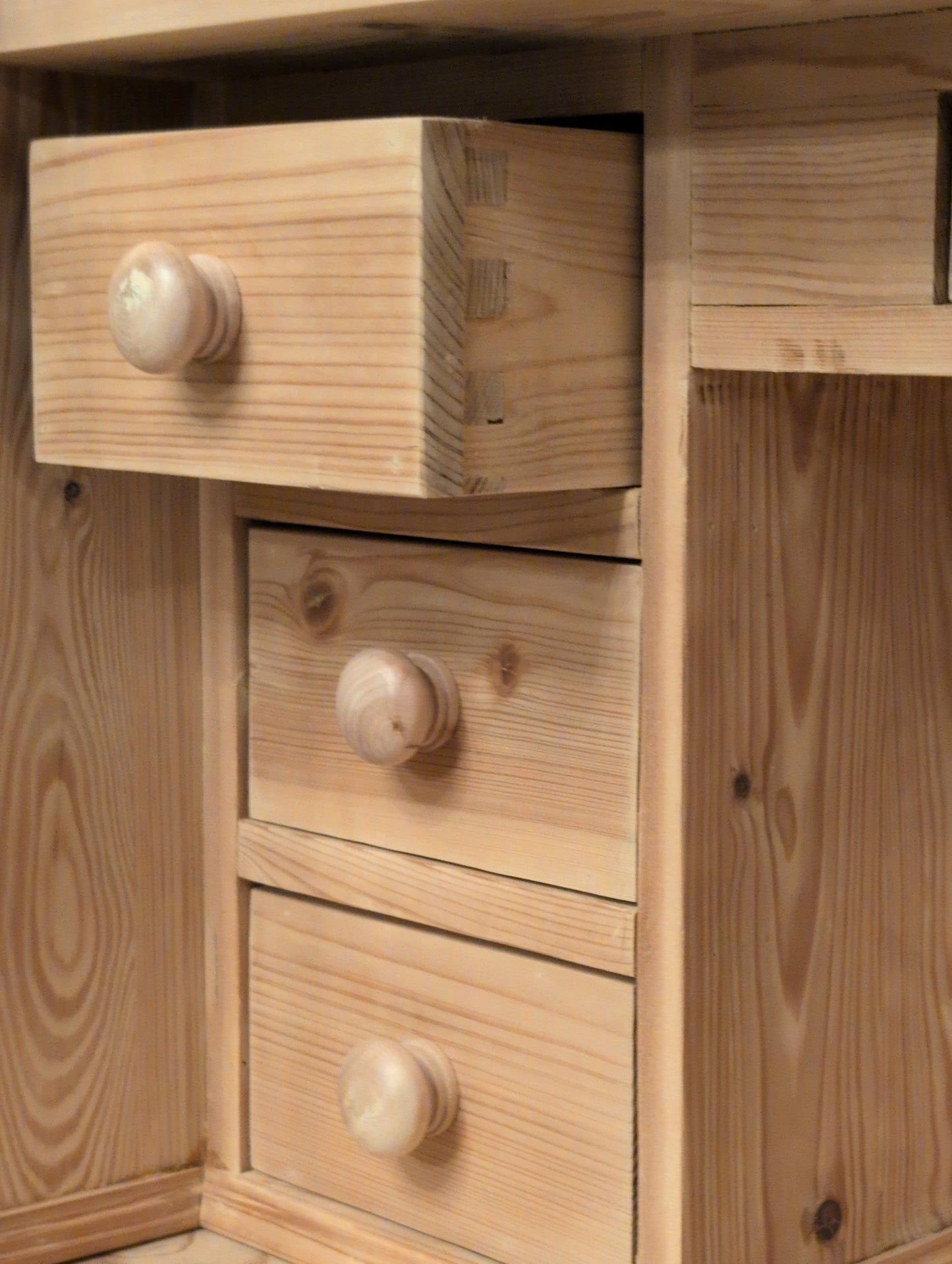 Stately Dutch Stripped Pine Breakfront