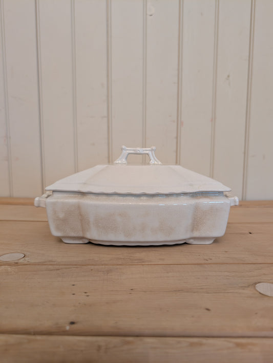 Johnson Brother Lidded Casserole Dish Large Stained