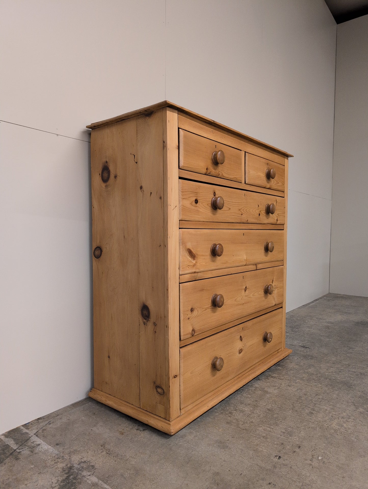 Stately 2 over 4 English Pine Chest