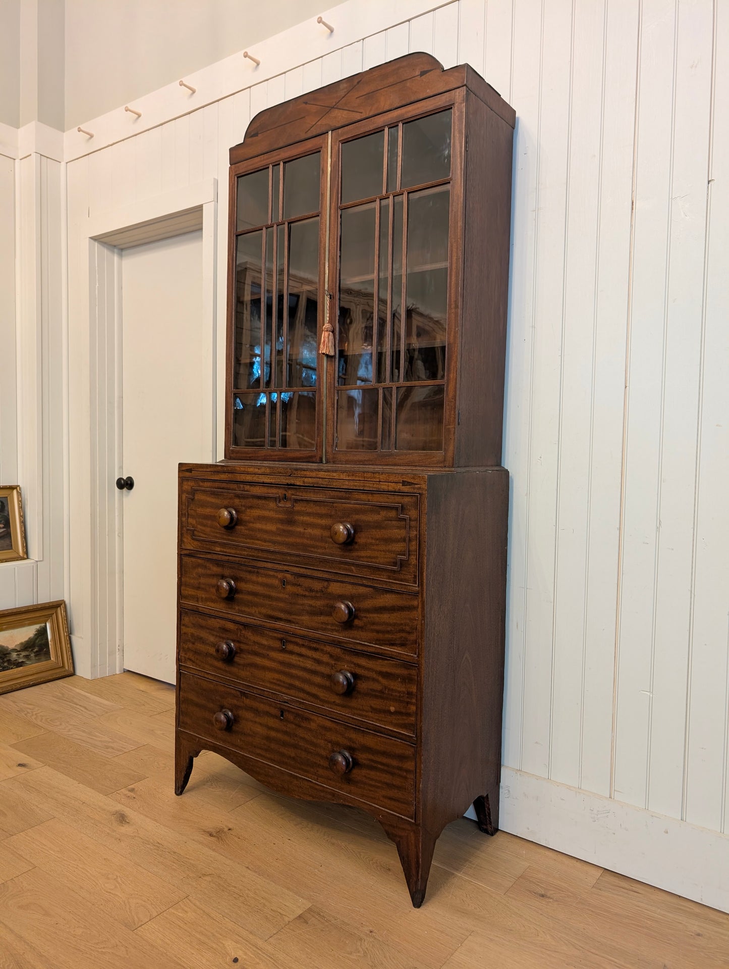 Mahogany Glass Door Secretaire