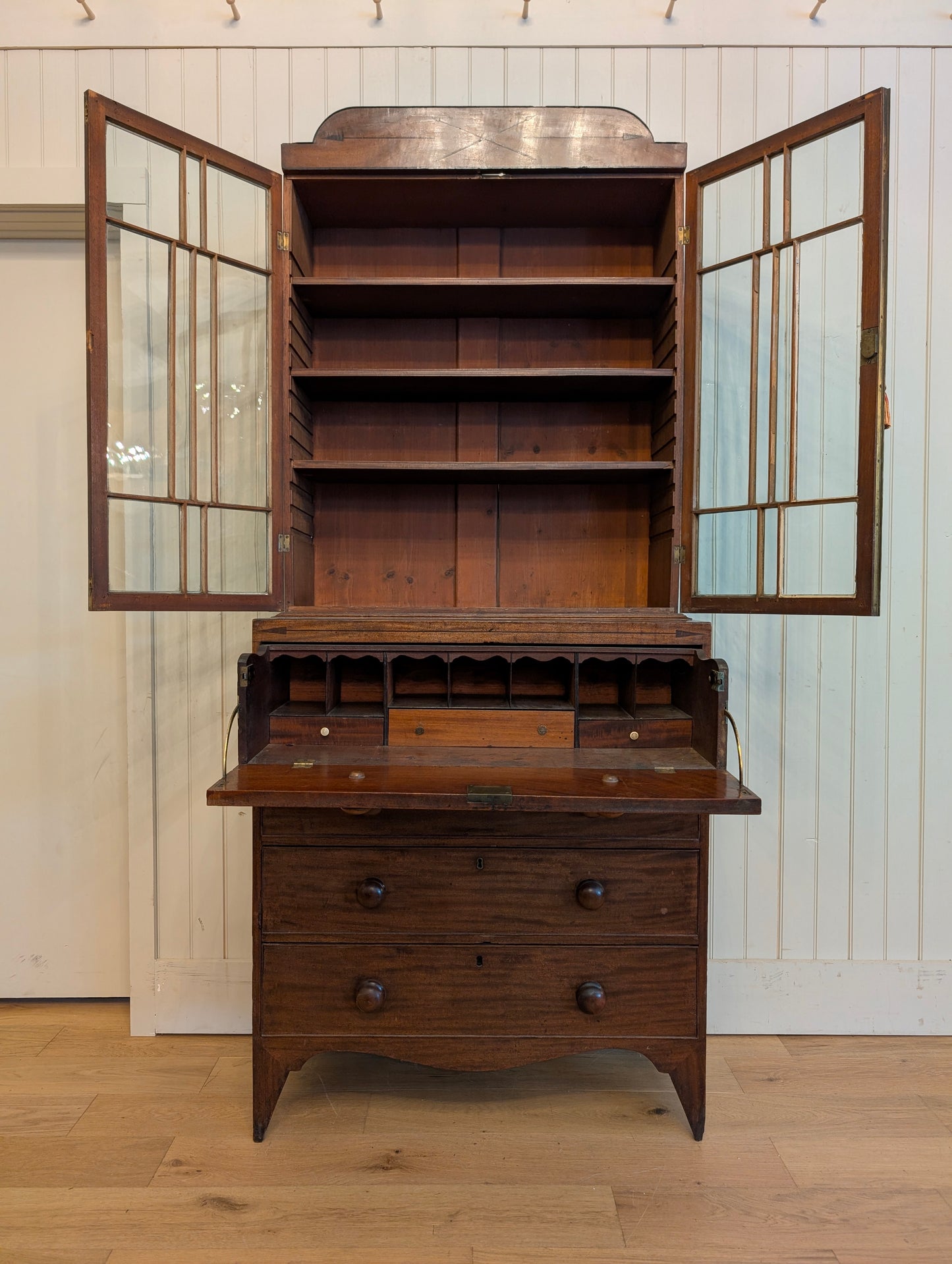 Mahogany Glass Door Secretaire