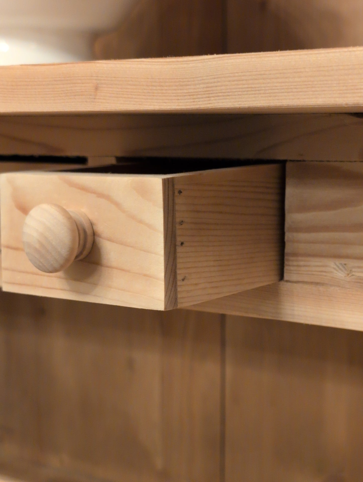 Stately Dutch Stripped Pine Breakfront
