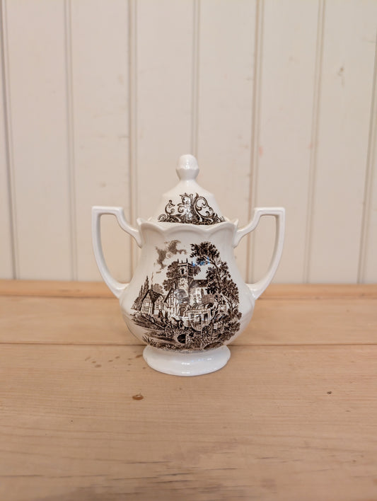 Meakin "Stratford Stage" Sugar Bowl, with Lid