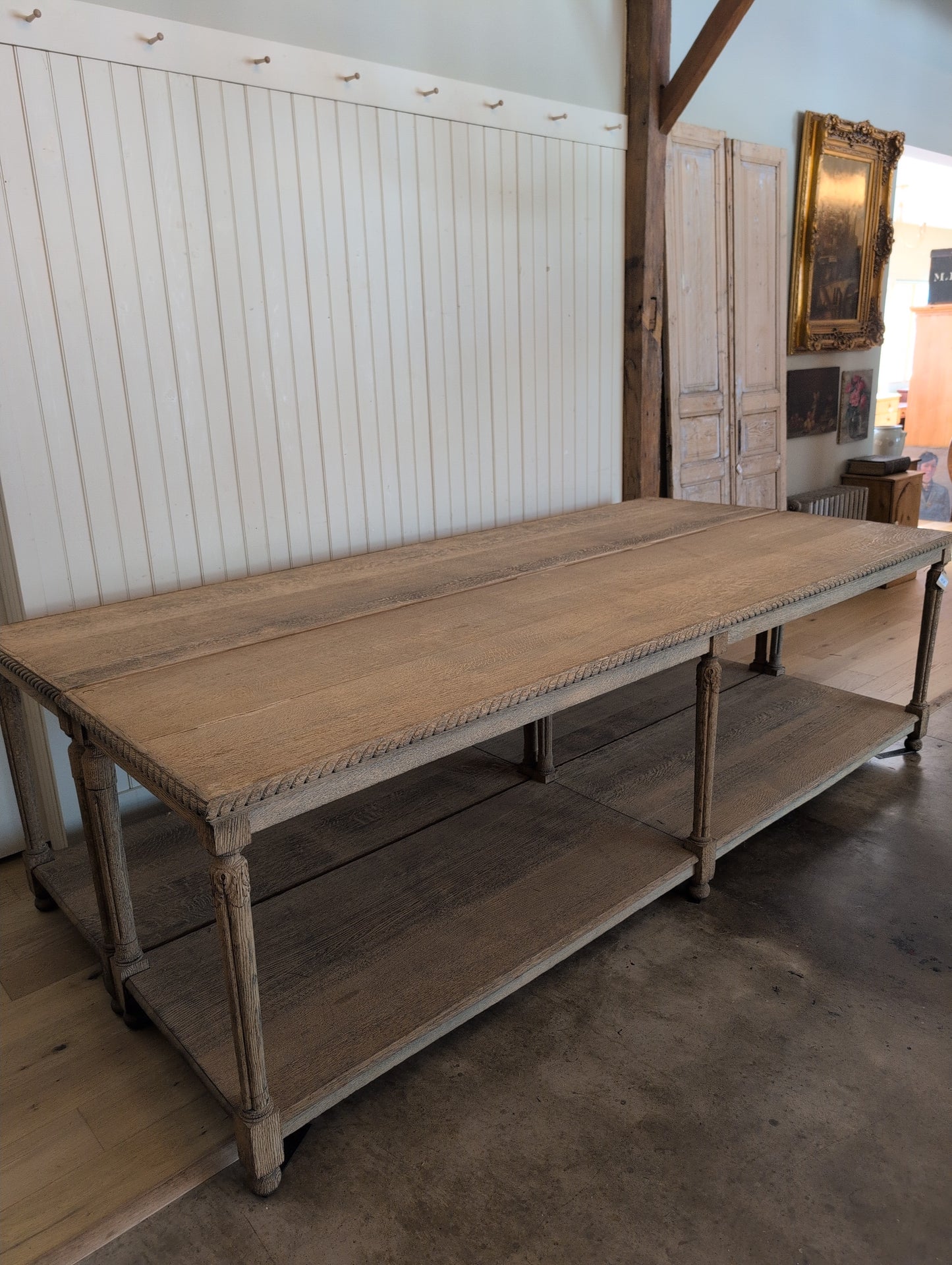Scrubbed Oak Belgian Drapers Table 1