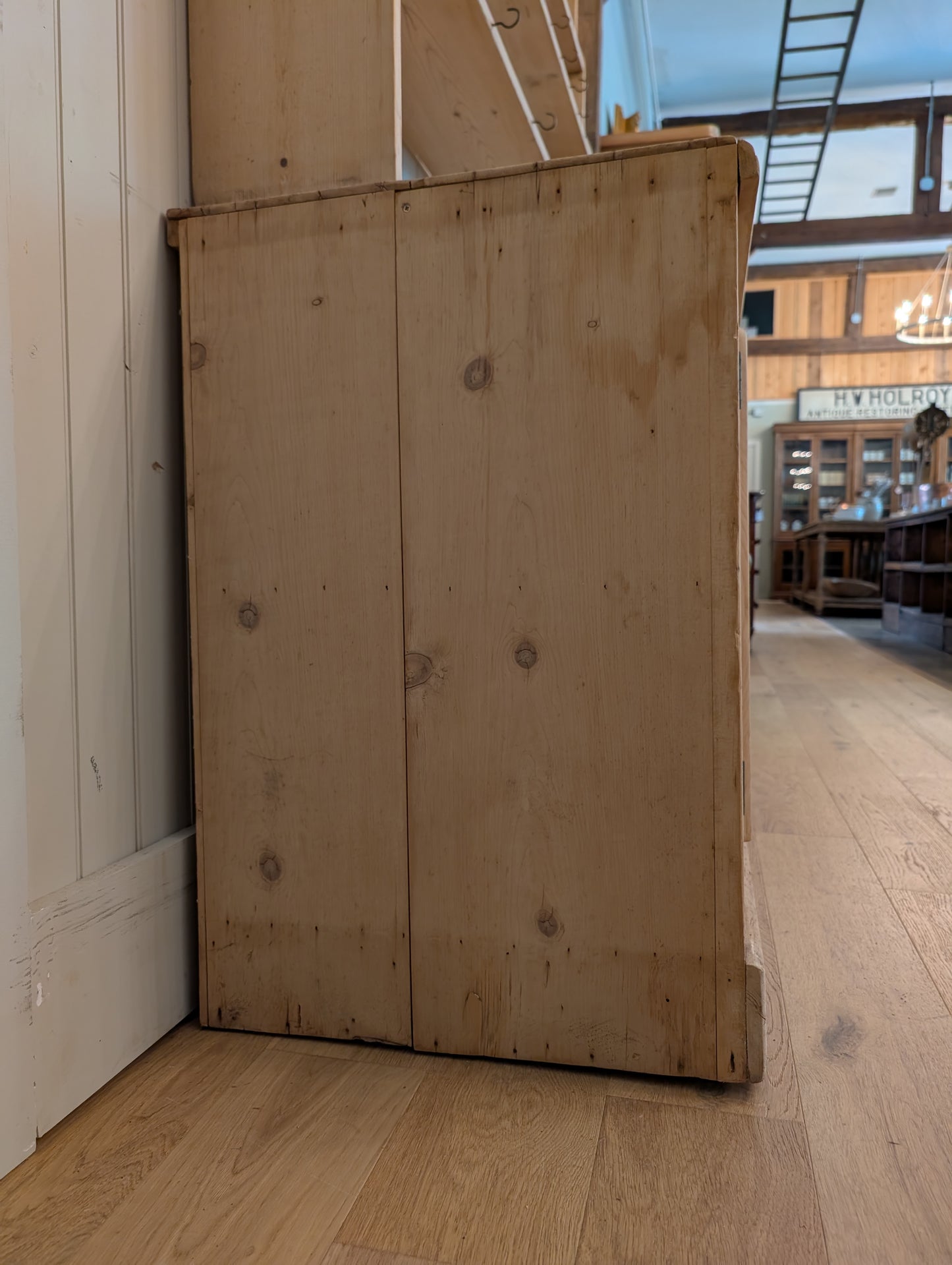 Stripped Pine Open Shelving Hutch