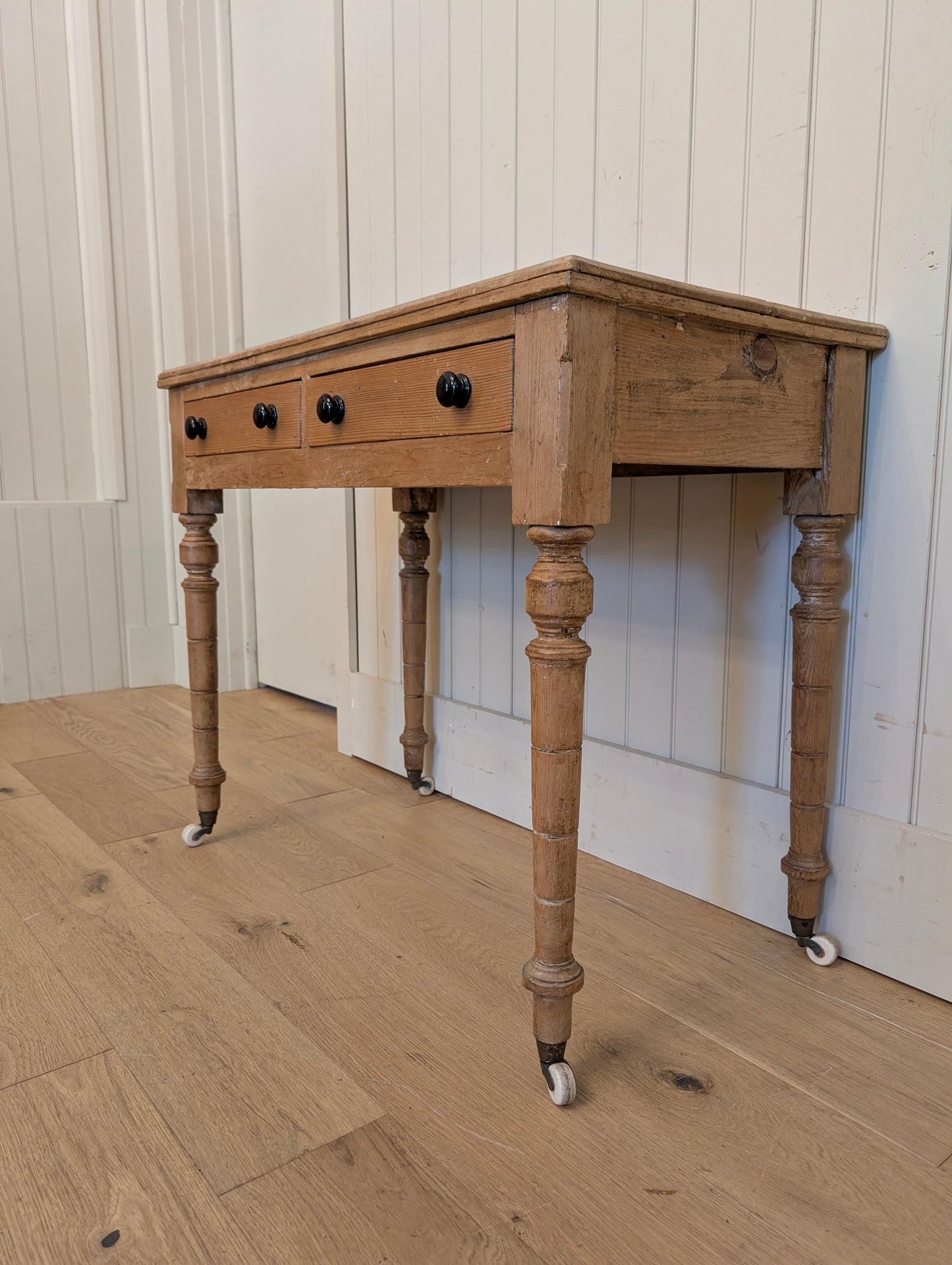 Double Drawer Pine Side Table