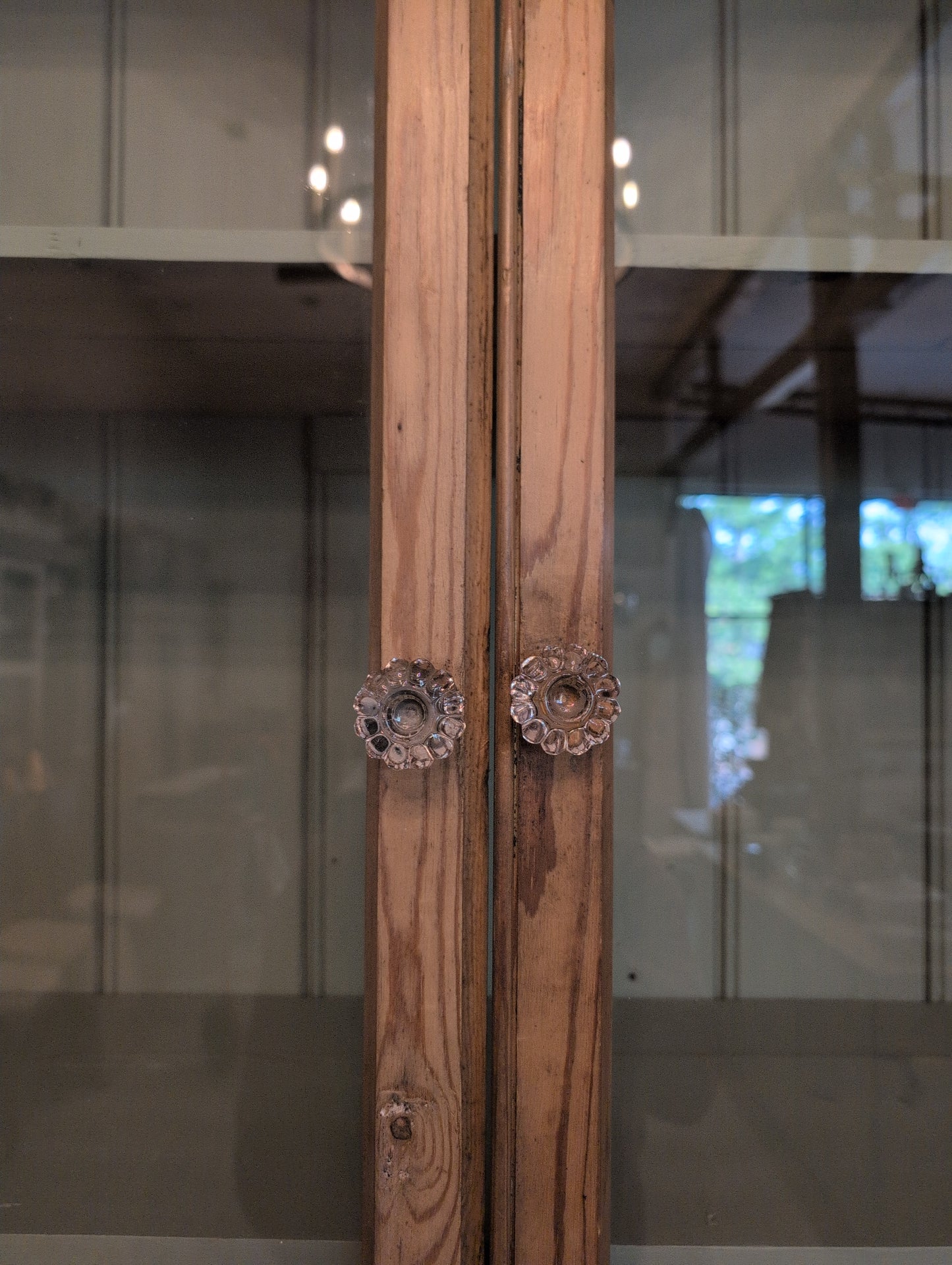 Stately Glazed Pine Hutch