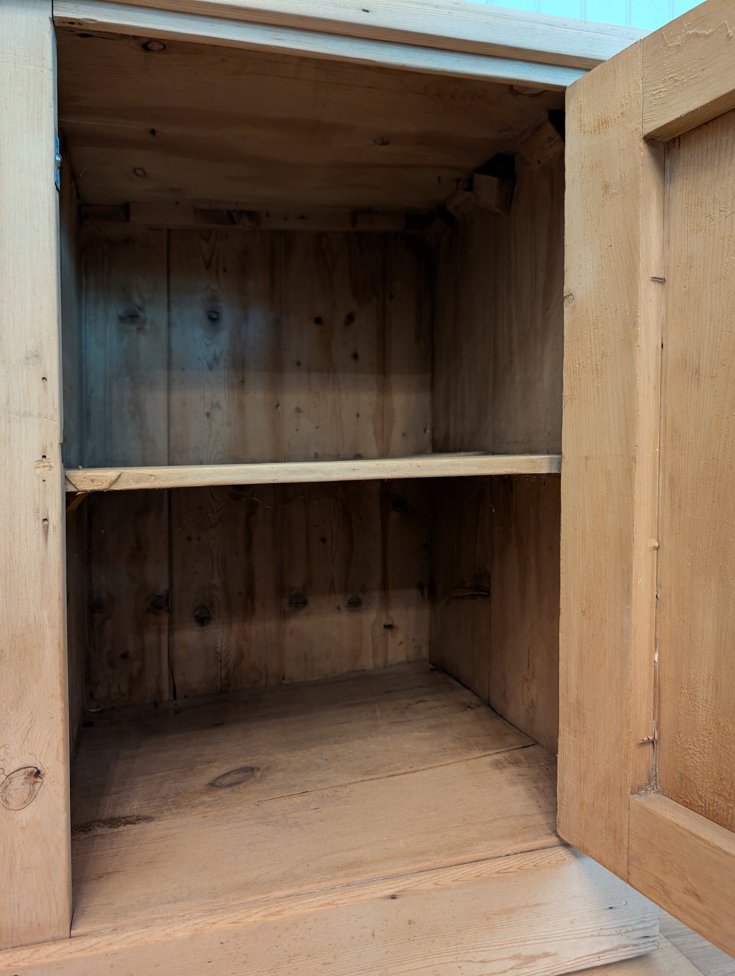 Stripped Pine Open Shelving Hutch