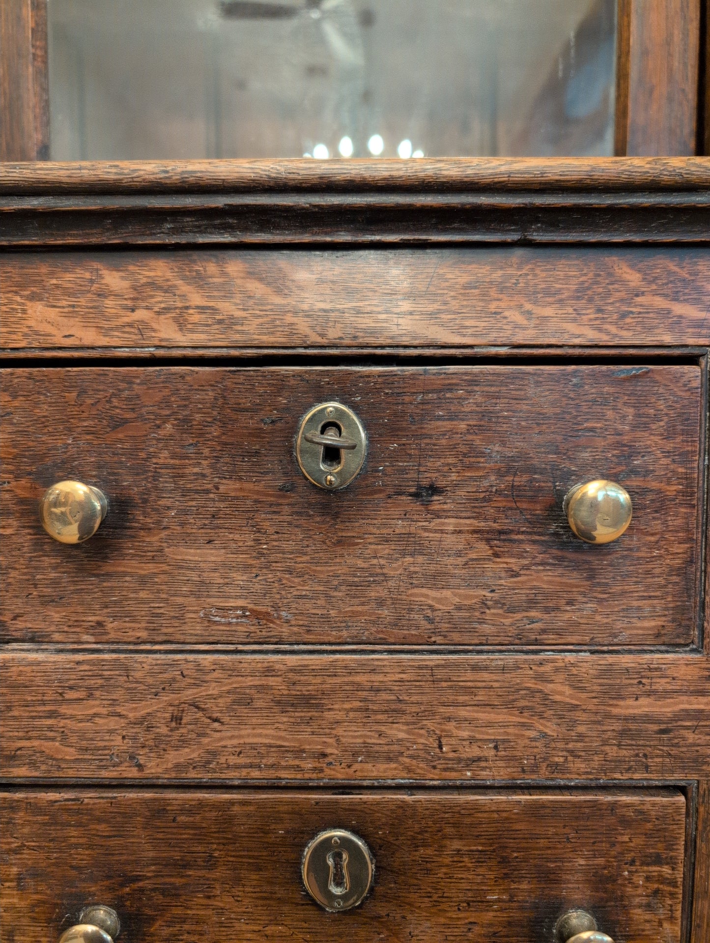 Georgian Oak Glazed Dresser