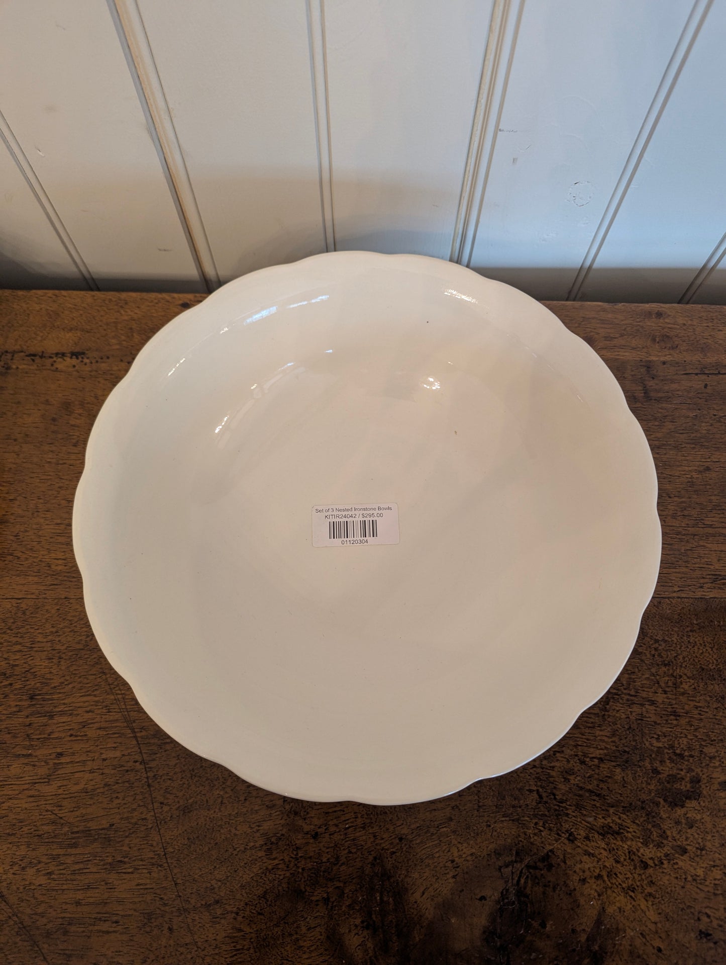 Set of 3 Scalloped Boch Ironstone Bowls