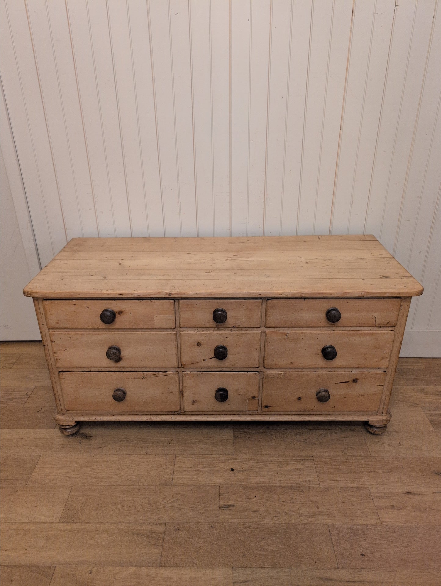 English Pine Bank of 9 Drawers
