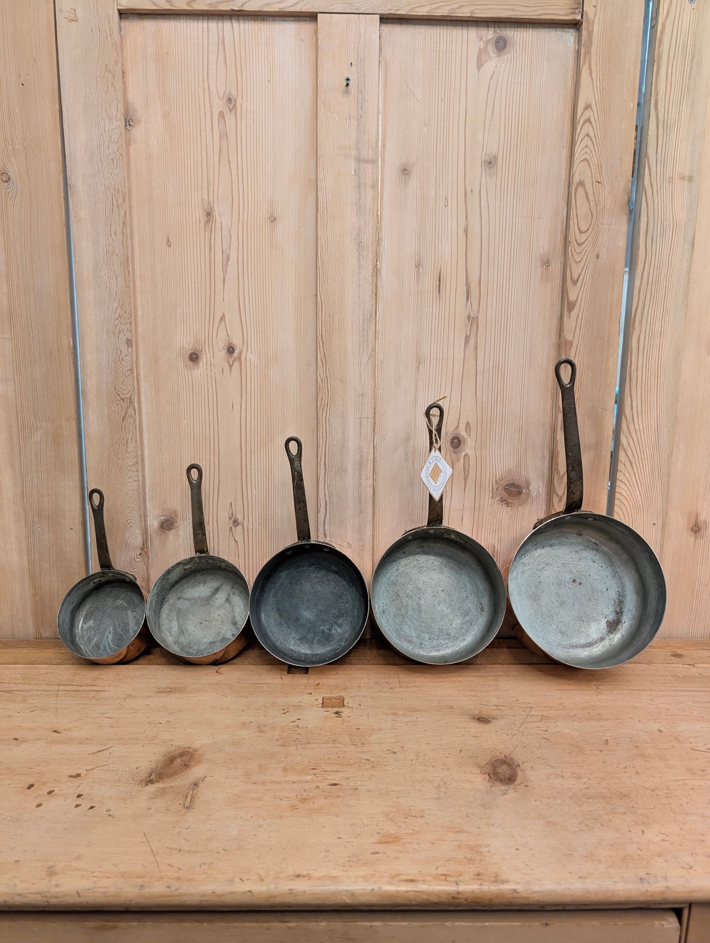 French Copper Pans (Stamped) - Set of 5