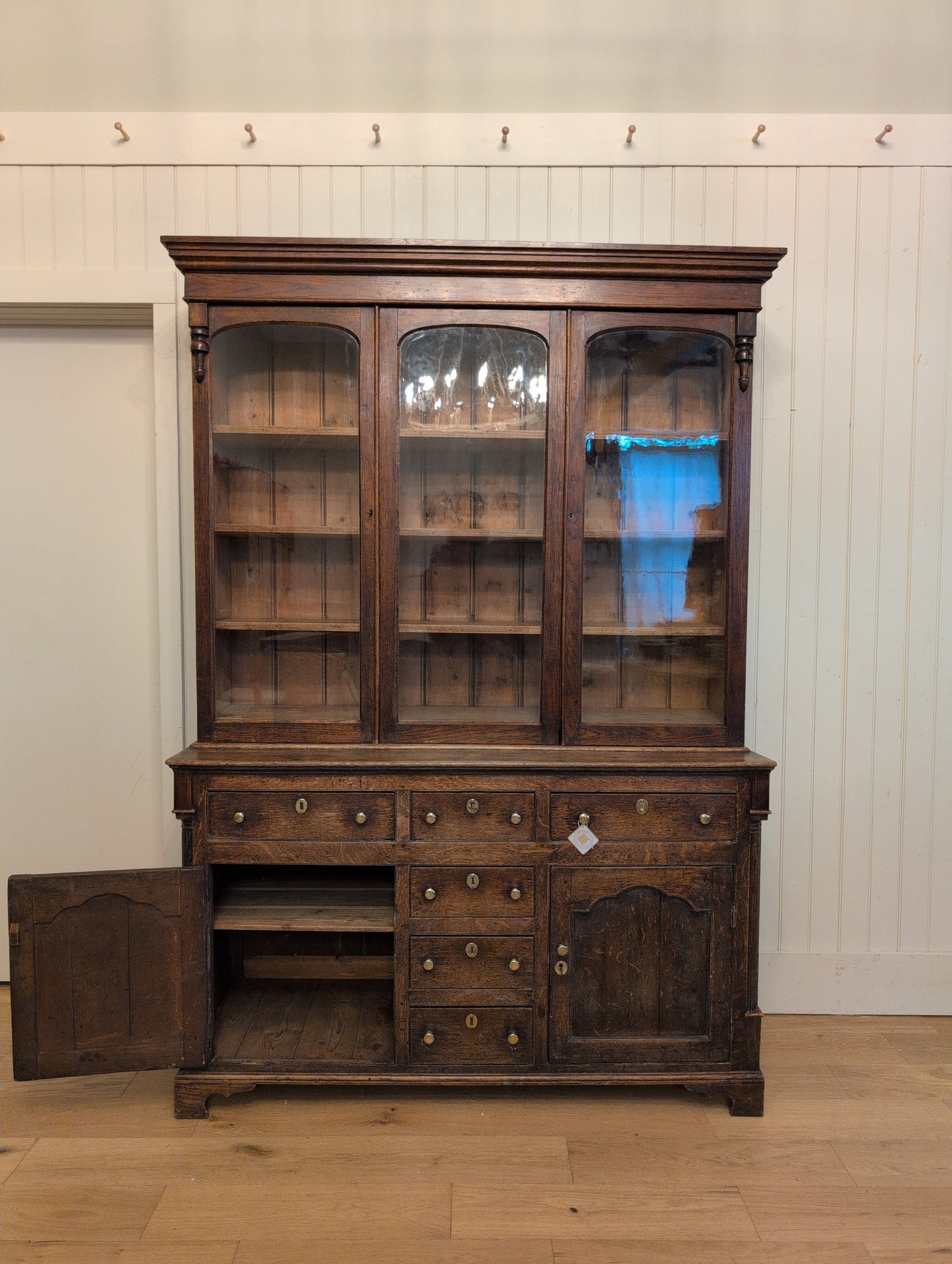 Georgian Oak Glazed Dresser