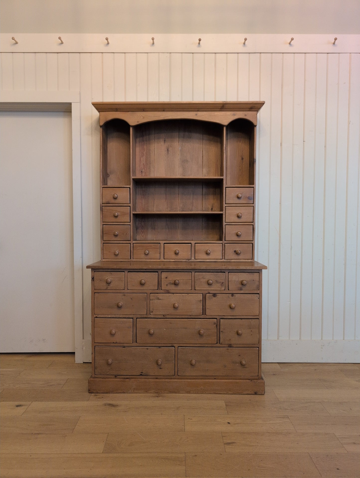 Vintage English Pine Kitchen Hutch