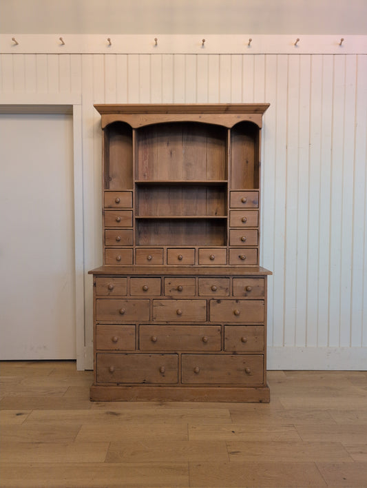 Vintage English Pine Kitchen Hutch