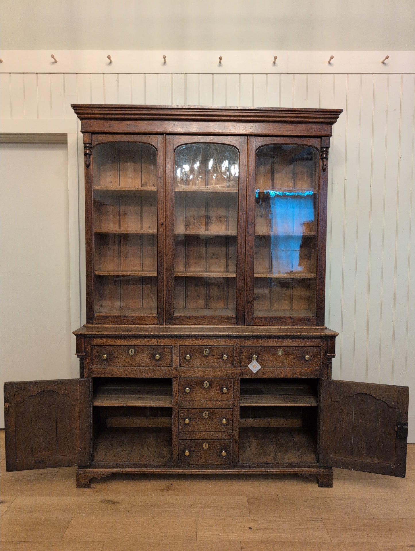 Georgian Oak Glazed Dresser