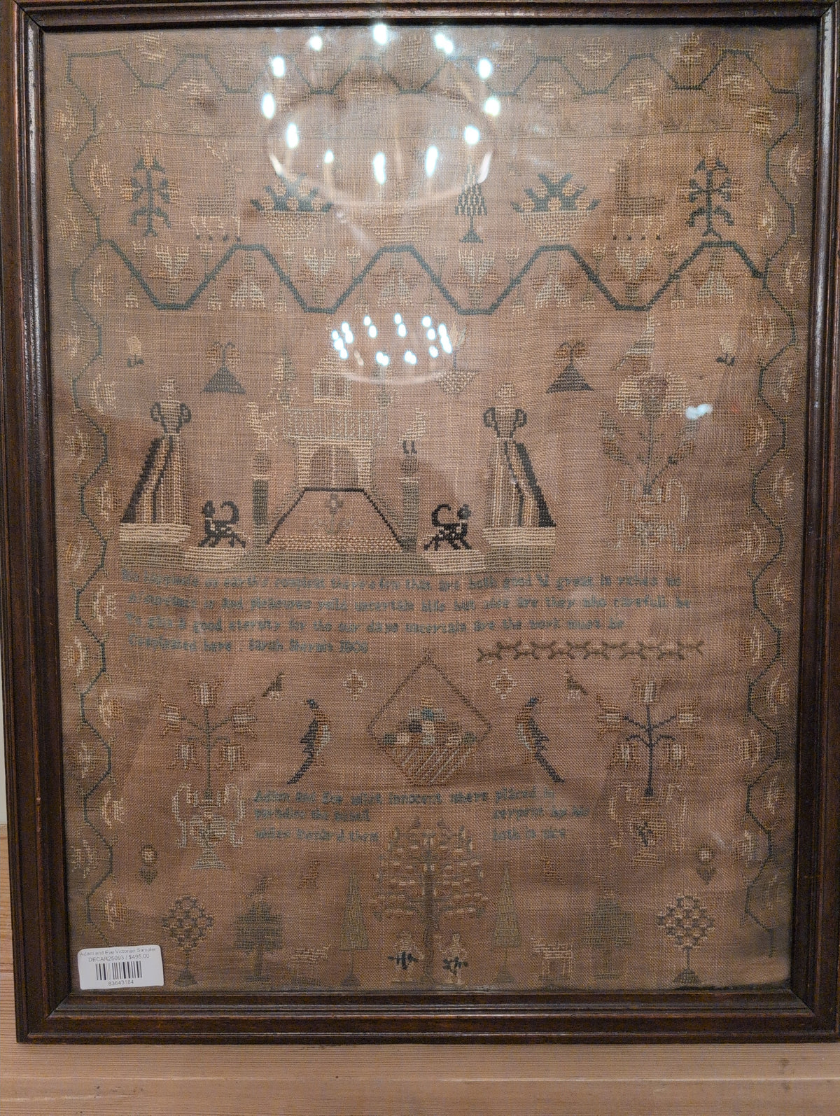 Adam and Eve Victorian Sampler