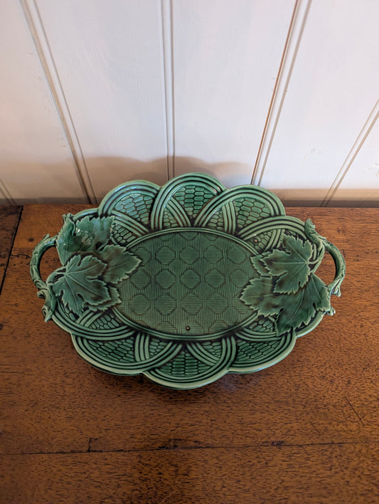Majolica Grape Leaf Platter