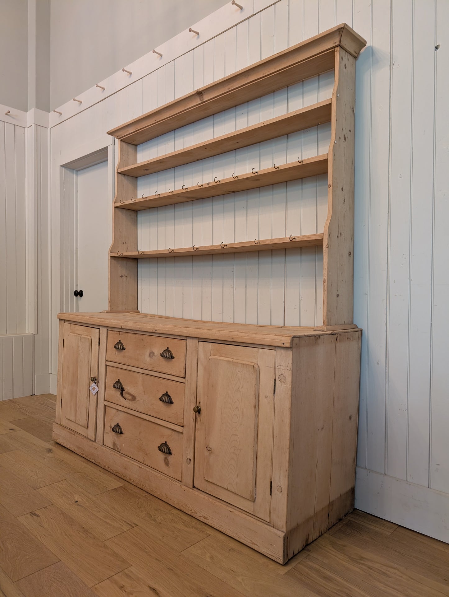 Stripped Pine Open Shelving Hutch