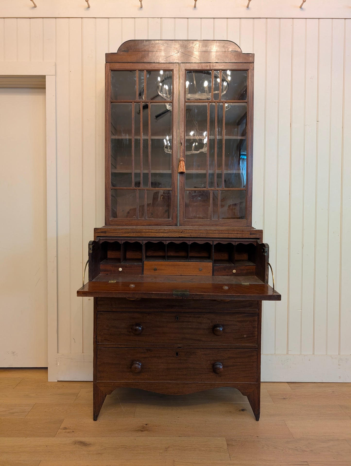 Mahogany Glass Door Secretaire