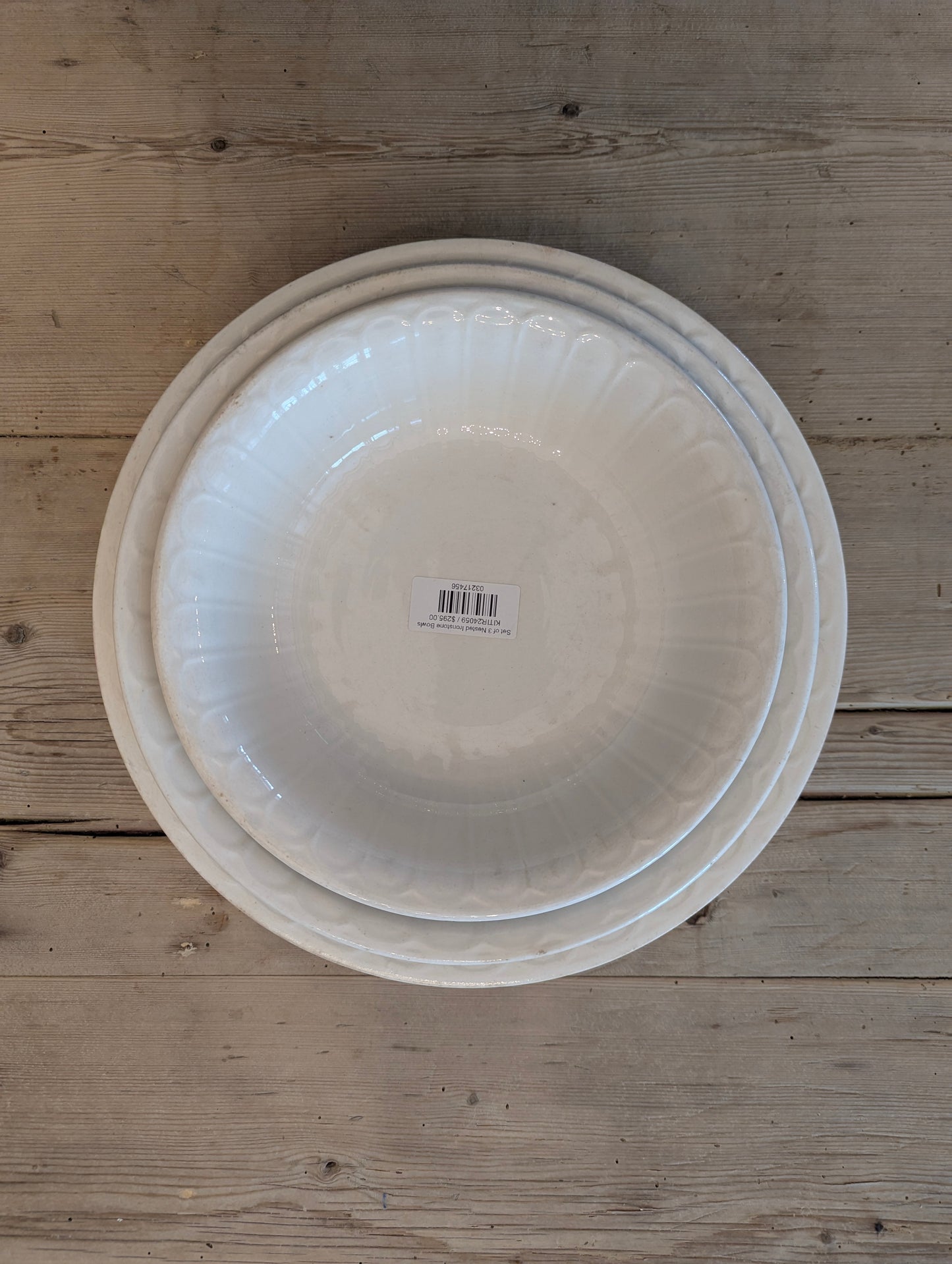 Set of 3 Nested Ironstone Bowls