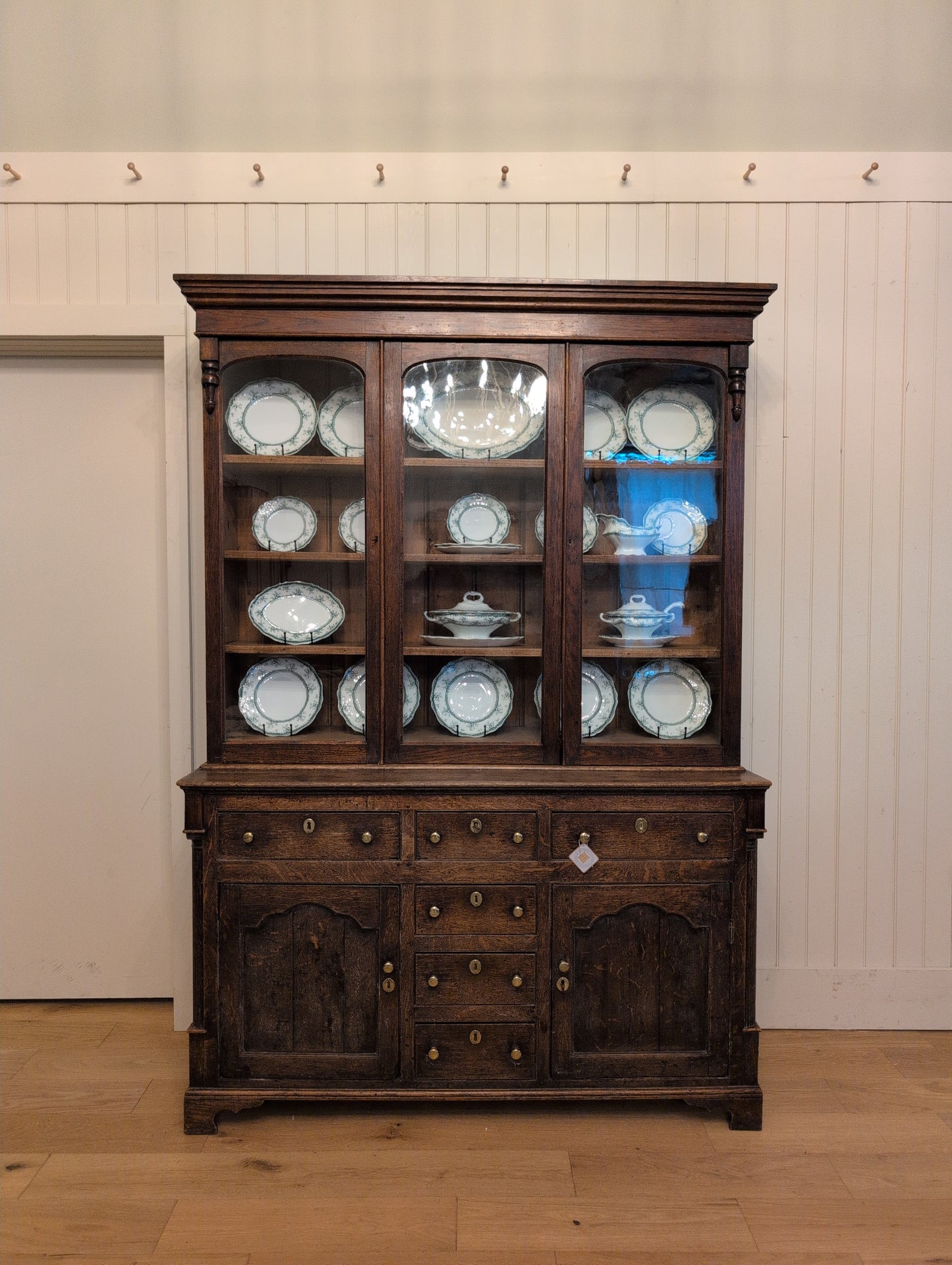 Georgian Oak Glazed Dresser