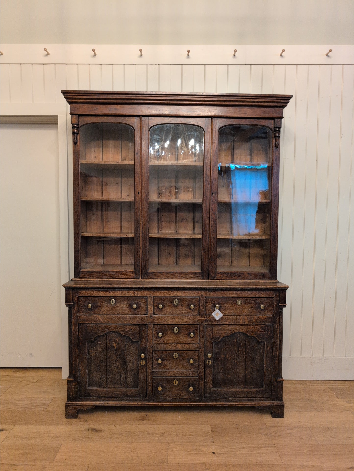 Georgian Oak Glazed Dresser
