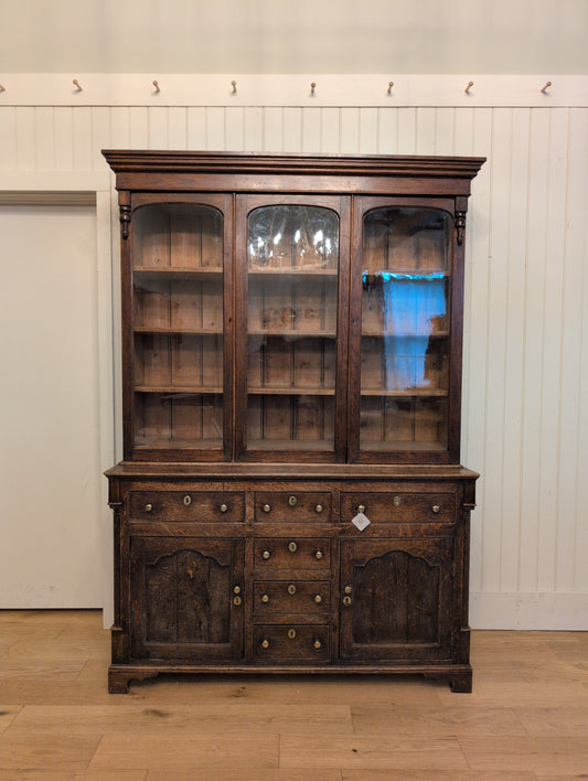 Georgian Oak Glazed Dresser