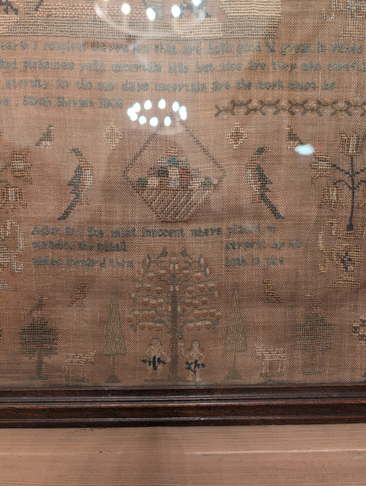 Adam and Eve Victorian Sampler