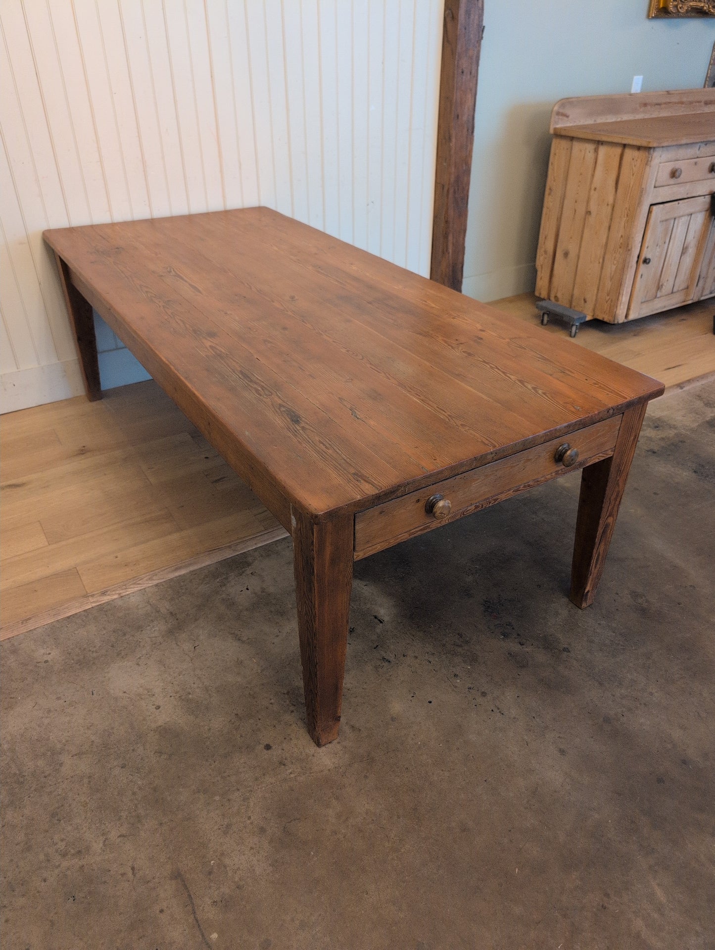 Victorian Pine 2 Drawer Dining Table