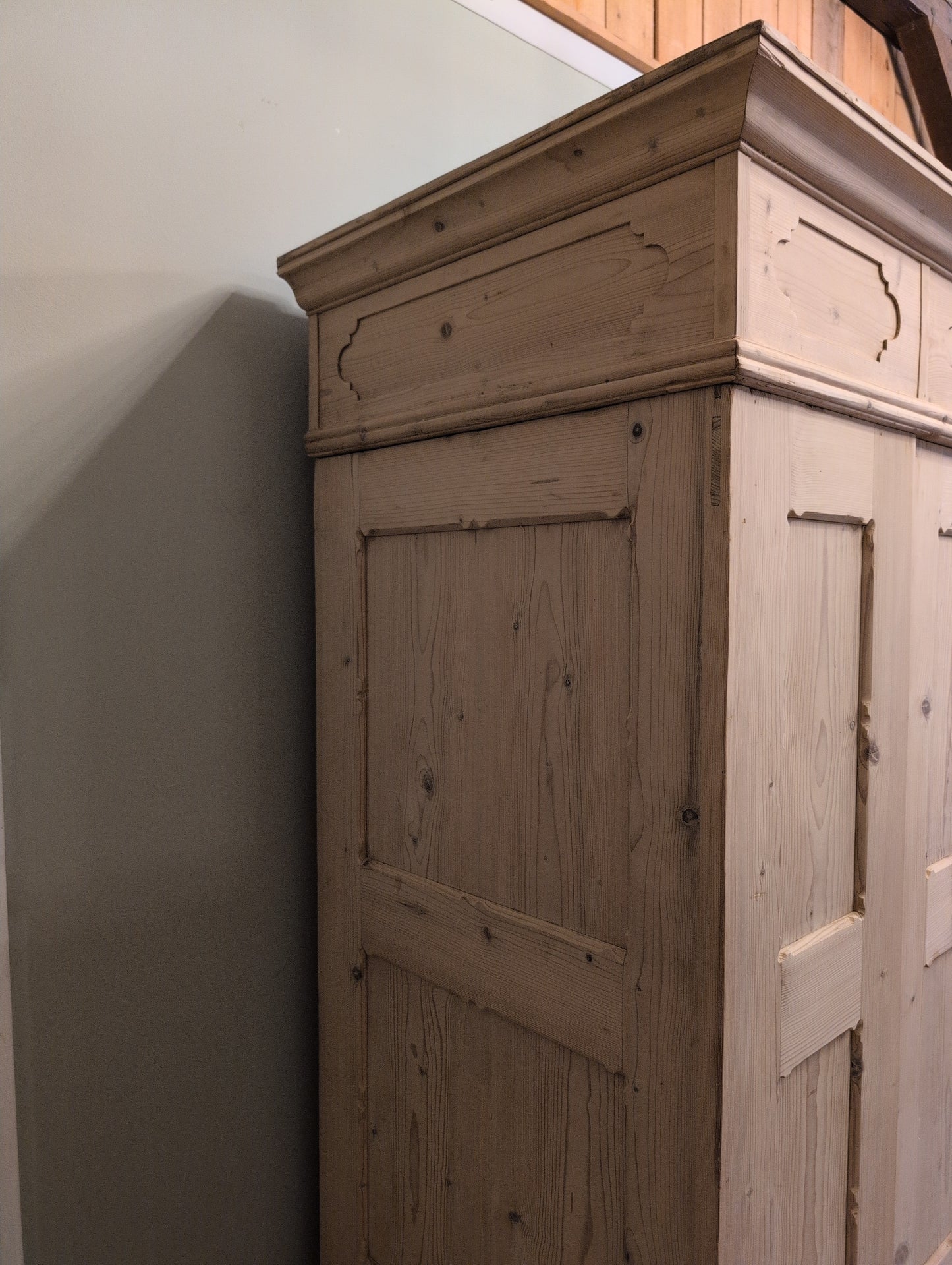 Grand Stripped Pine German Wardrobe