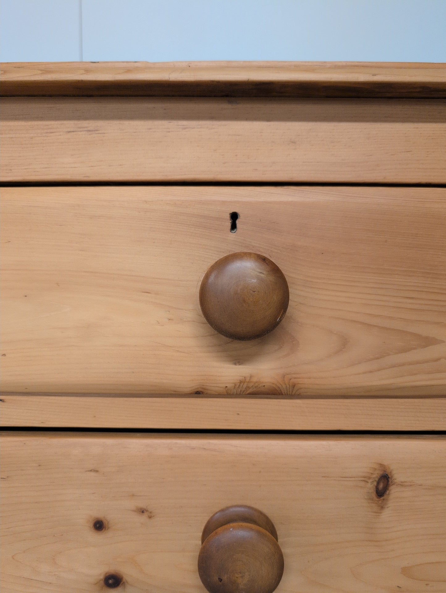 Stately 2 over 4 English Pine Chest