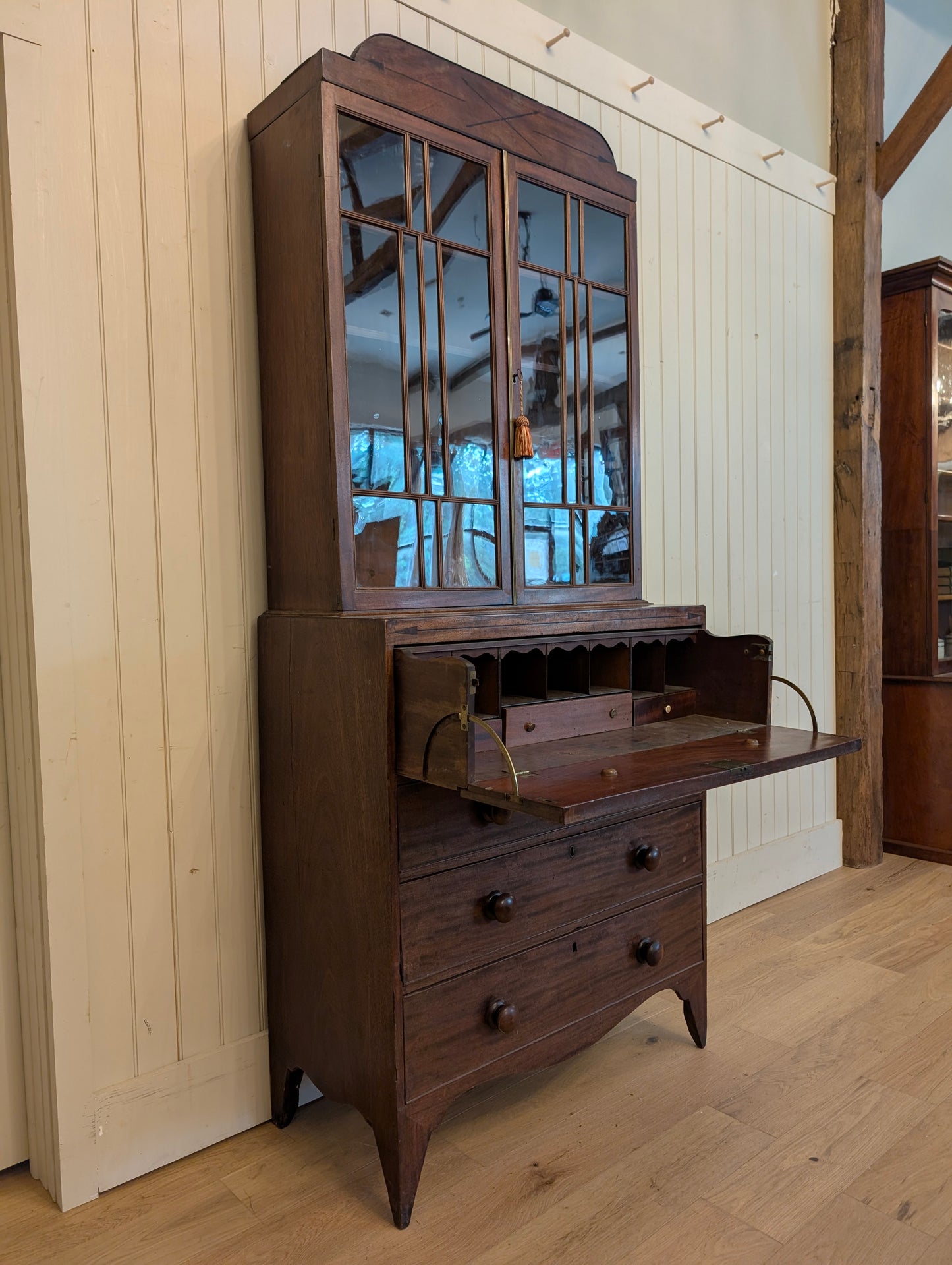Mahogany Glass Door Secretaire