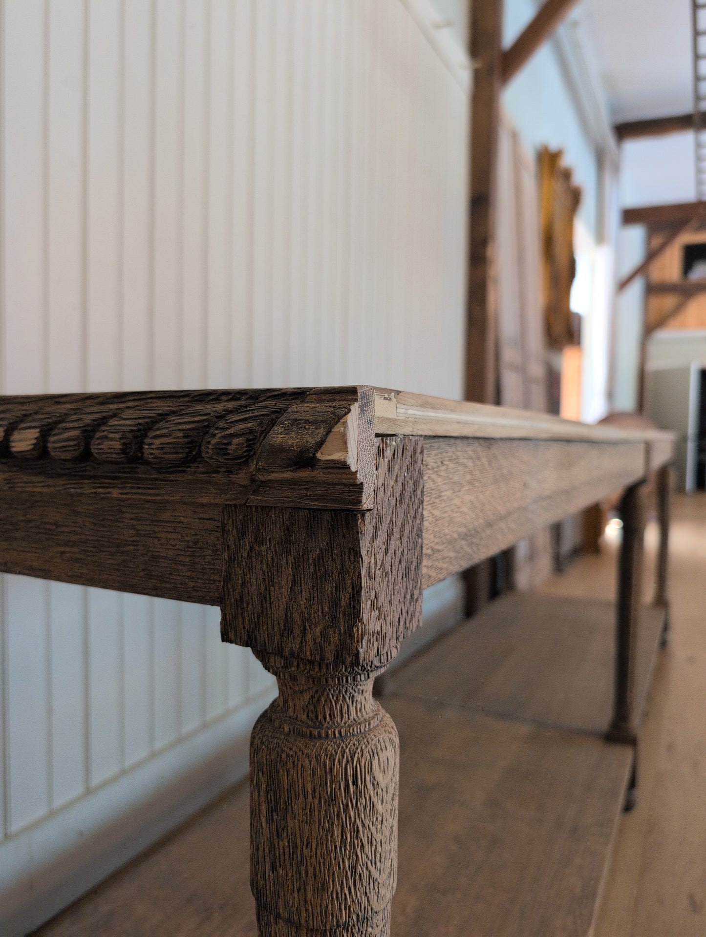 Scrubbed Oak Belgian Drapers Table 1