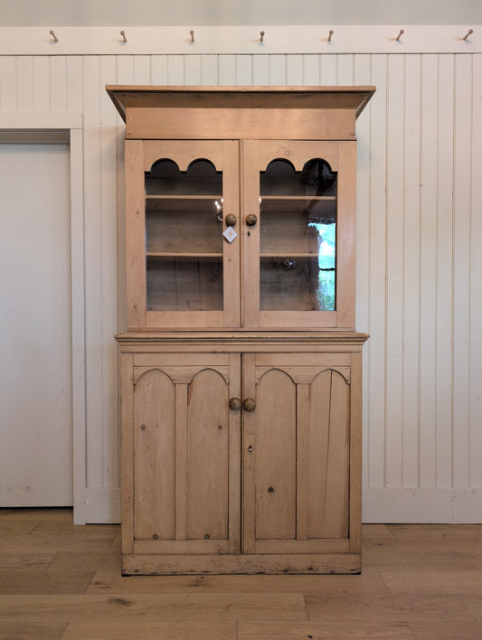 Glazed Arch Door Pine Hutch