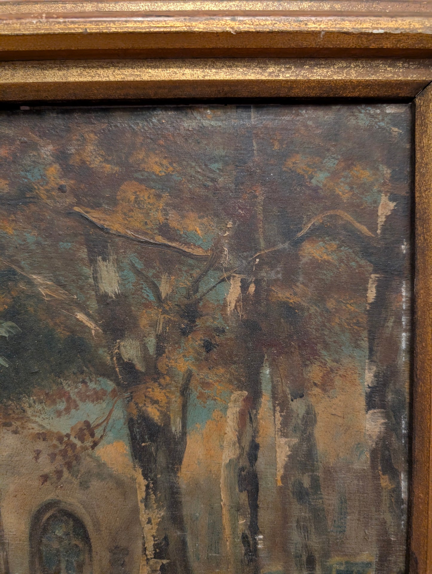 Autumn Church Painting on Board