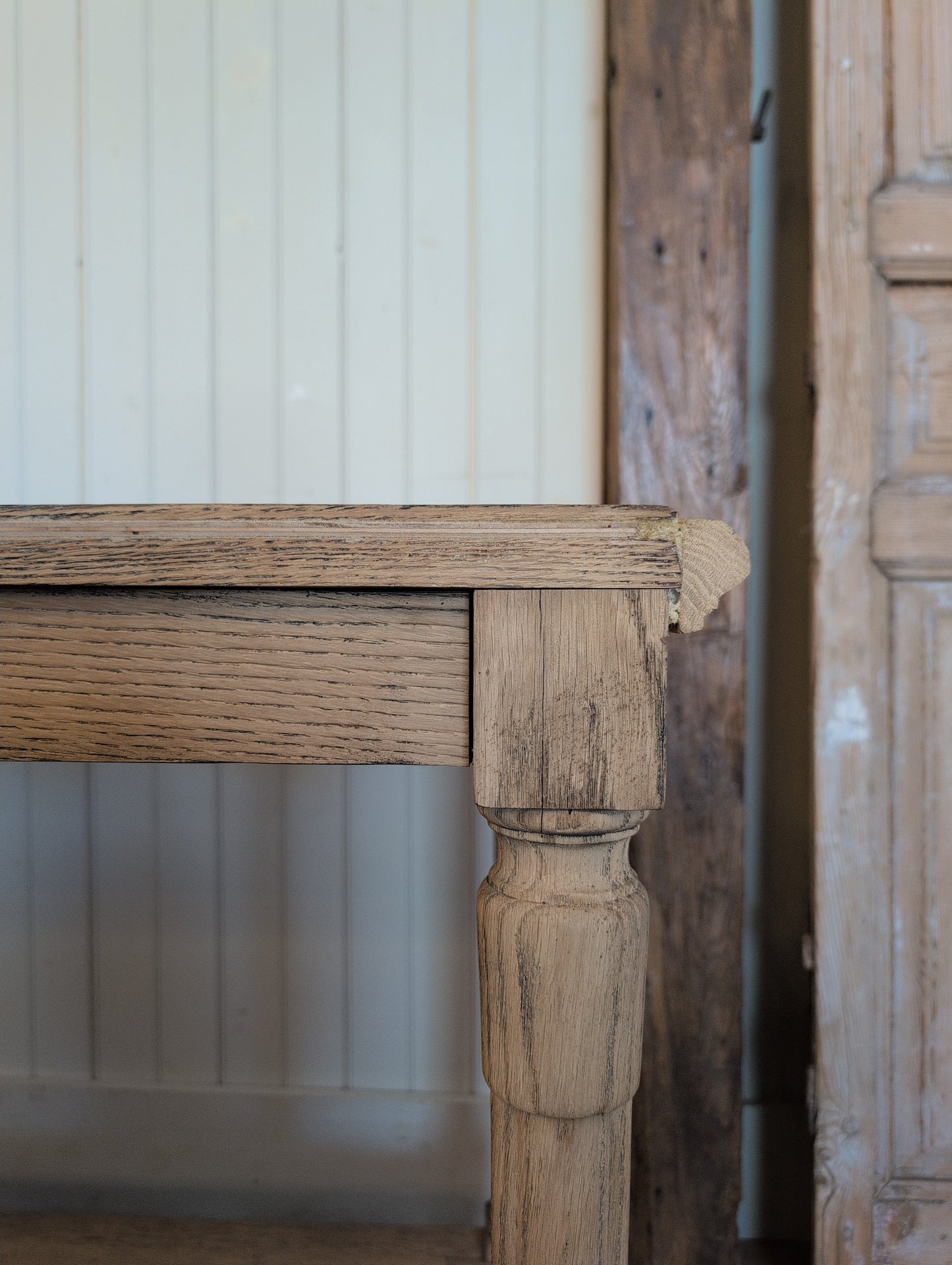 Scrubbed Oak Belgian Drapers Table 3