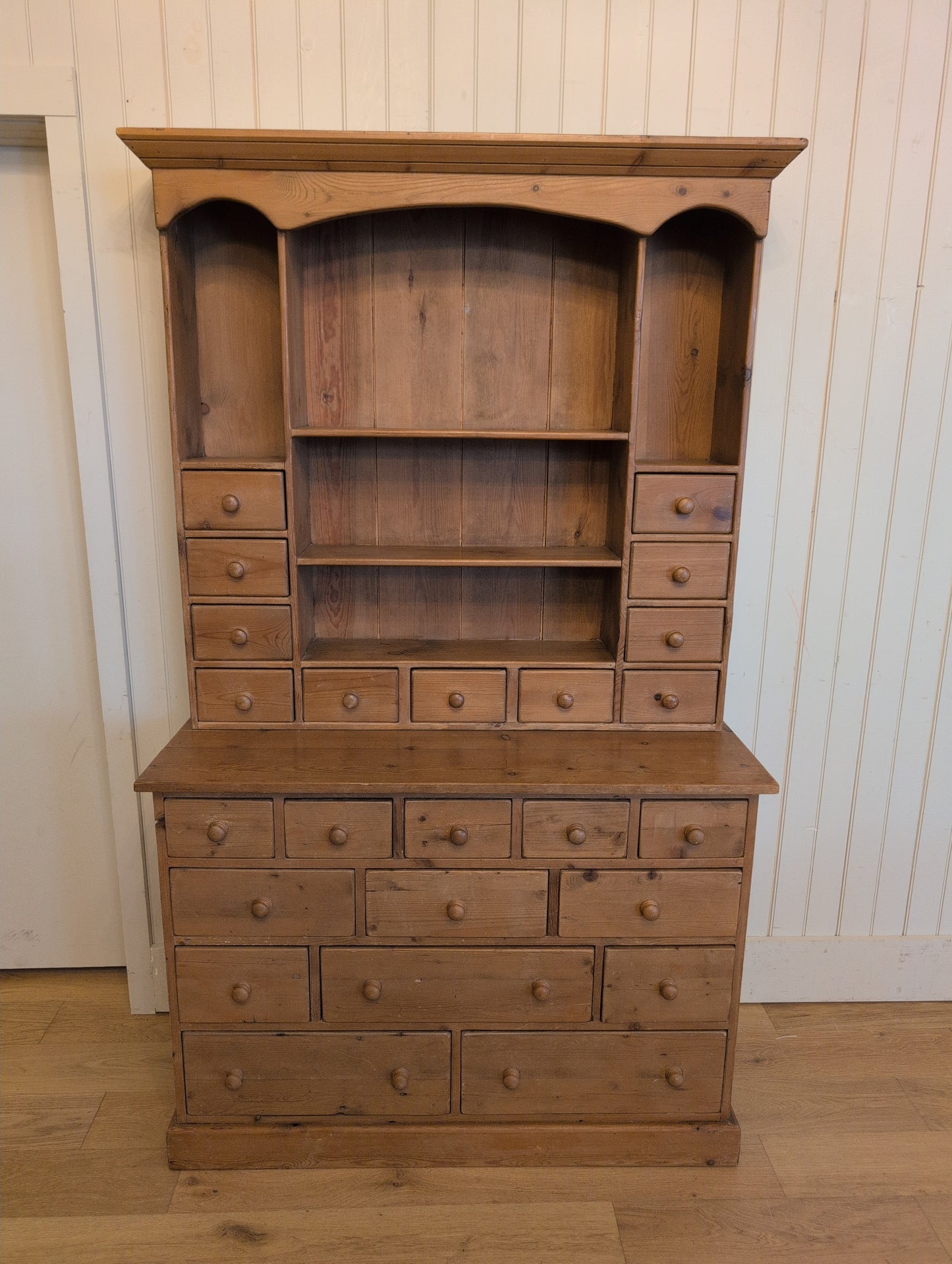 Vintage English Pine Kitchen Hutch