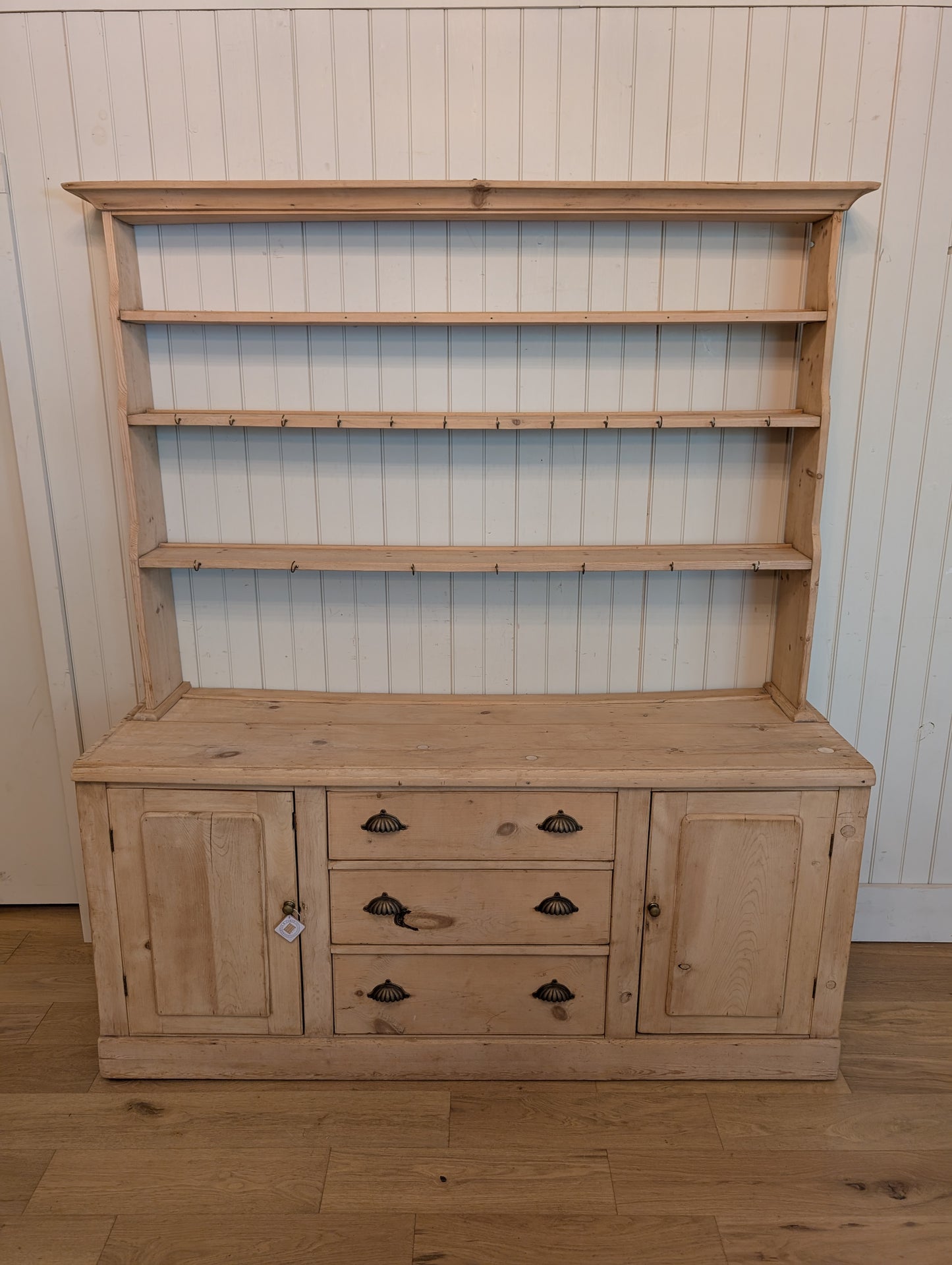 Stripped Pine Open Shelving Hutch