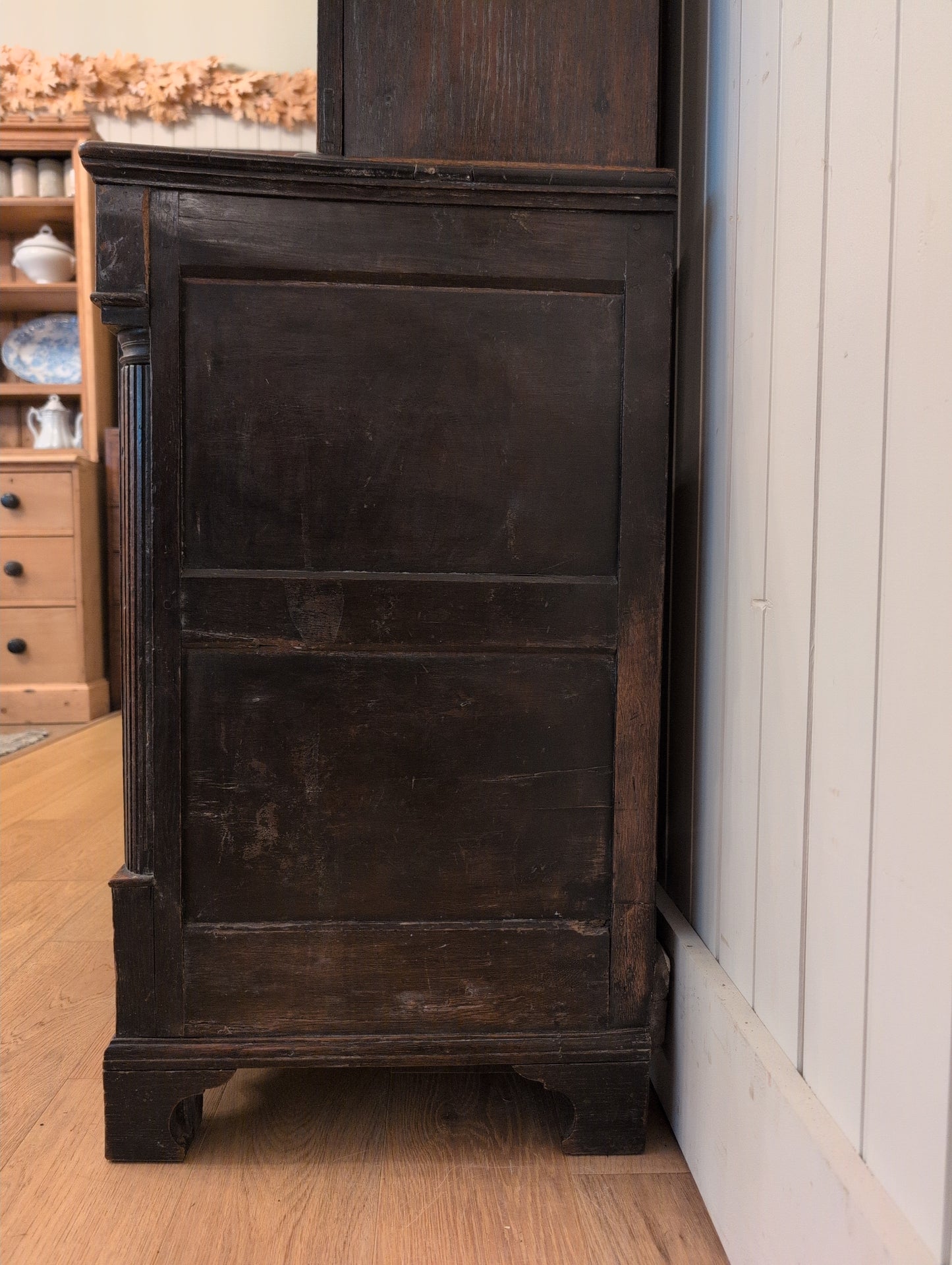 Georgian Oak Glazed Dresser