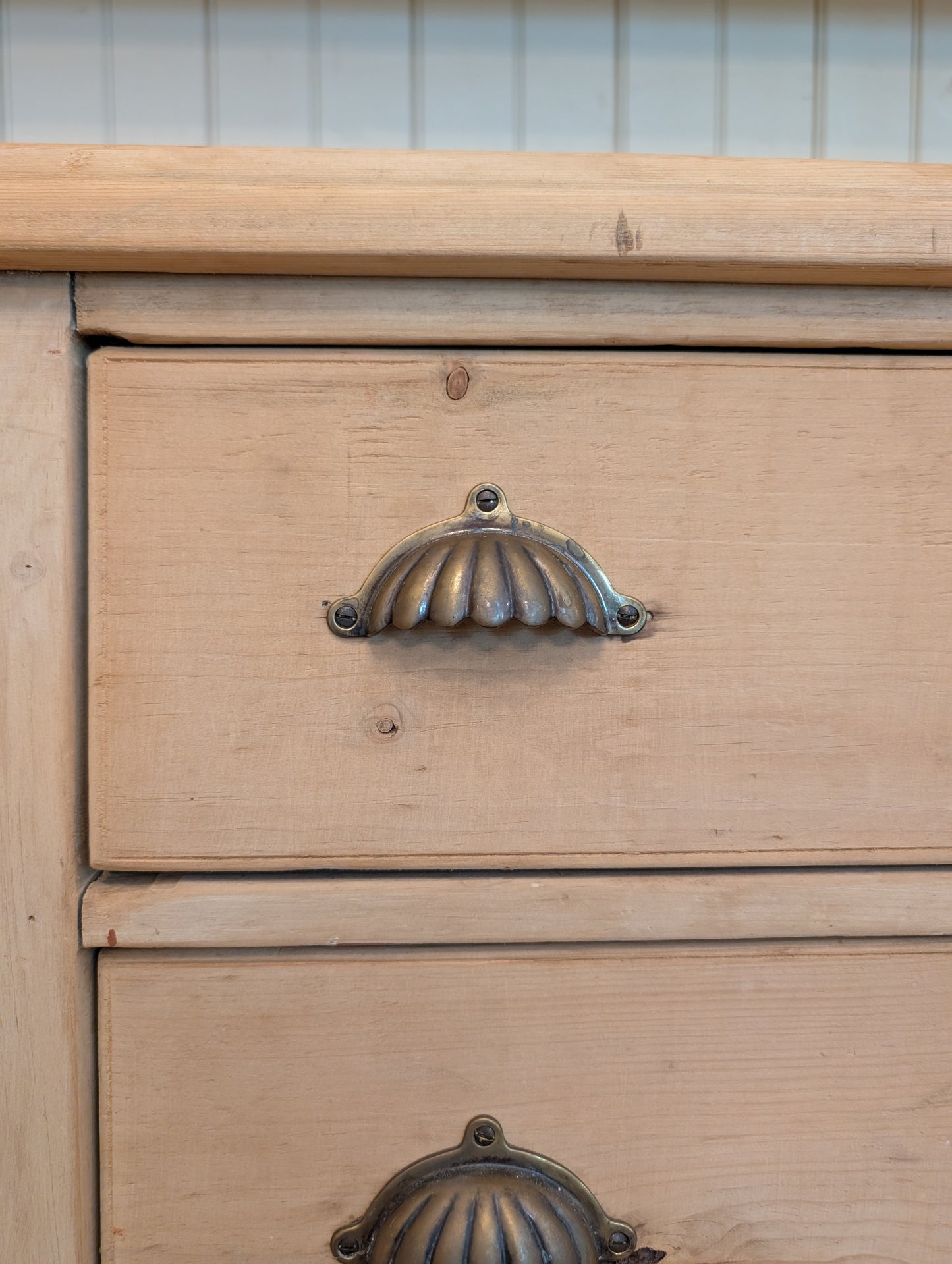 Stripped Pine Open Shelving Hutch