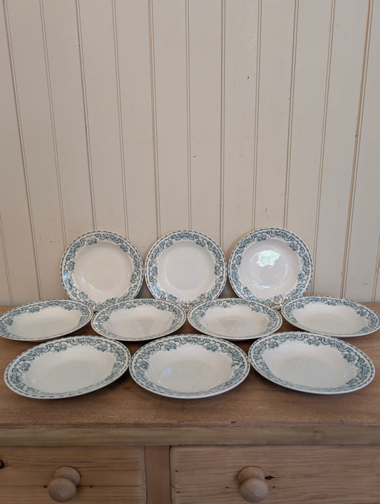 Athenes Green Transferware Plate