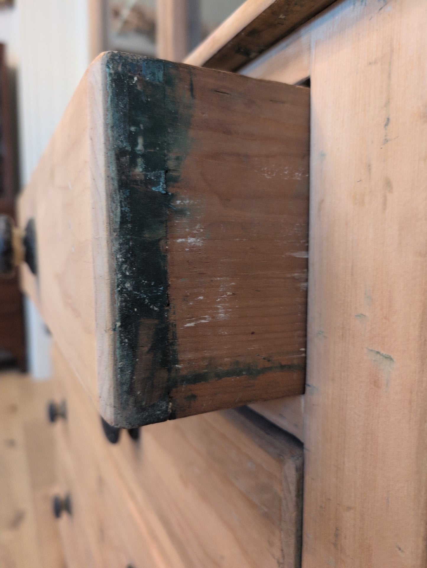 Stately Glazed Pine Hutch